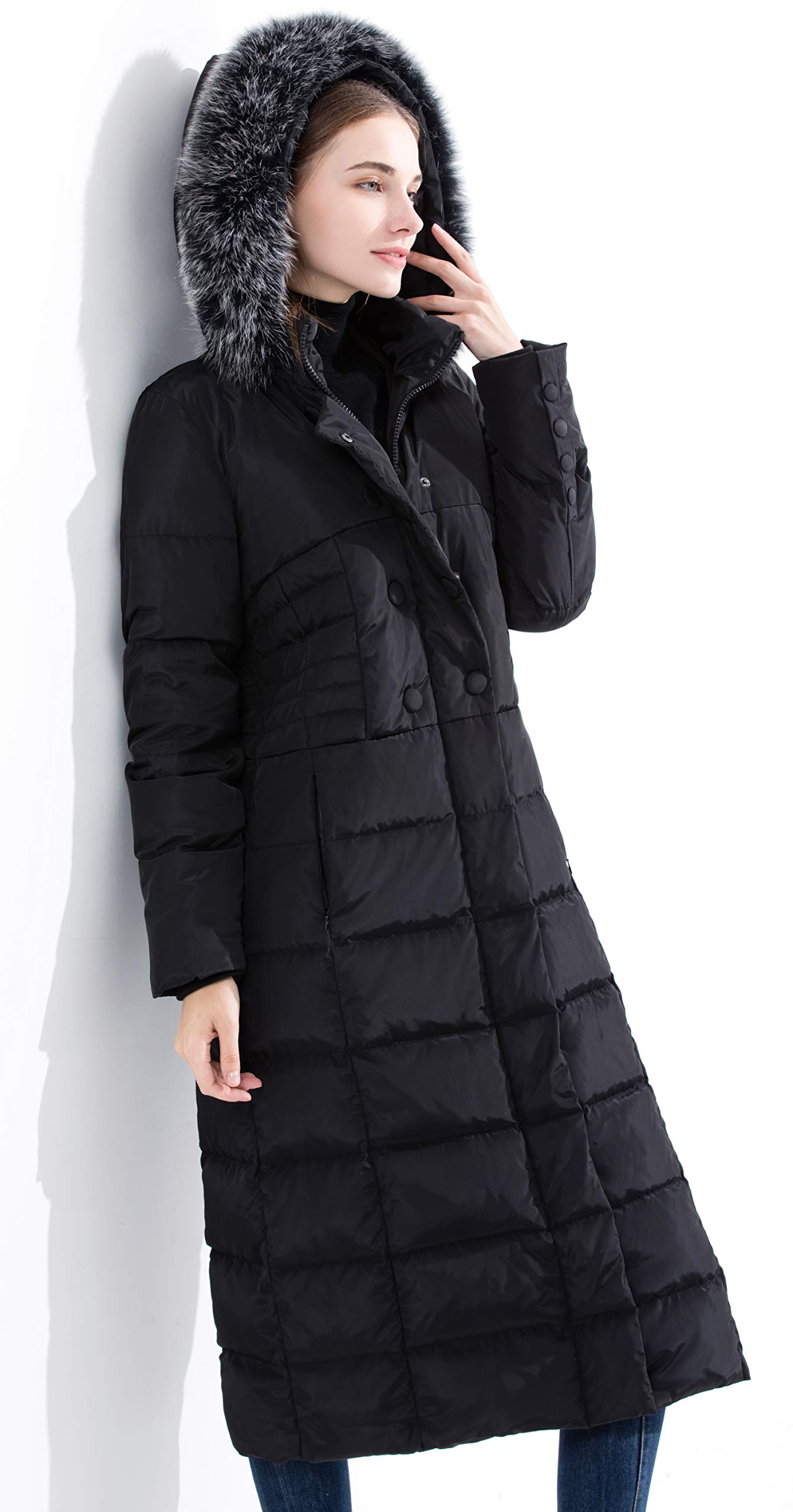 Obosoyo Women's Winter Hooded Long Down Jacket - Thickened Maxi Puffer Coat for Extreme Cold Weather | Perfect for Snowboarding, Skiing & Outdoor Activities