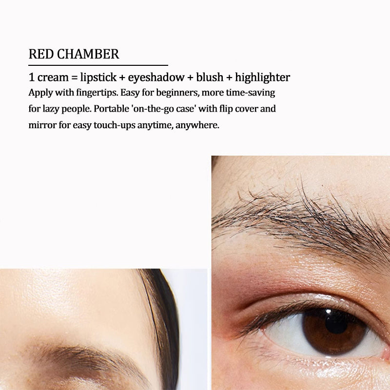 RED CHAMBER Multi-Purpose Cream Palette for Eyes, Lips & Cheeks - Perfect for Everyday Makeup & Travel