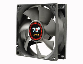 LEPA 80 x 25mm High Performance Cooling Fan with BOL Bearing, Variable Speed Adapter - Quiet PC Case Fan for Gaming Computers, Workstations & Home Office Desktops (Model LP 70D08R)