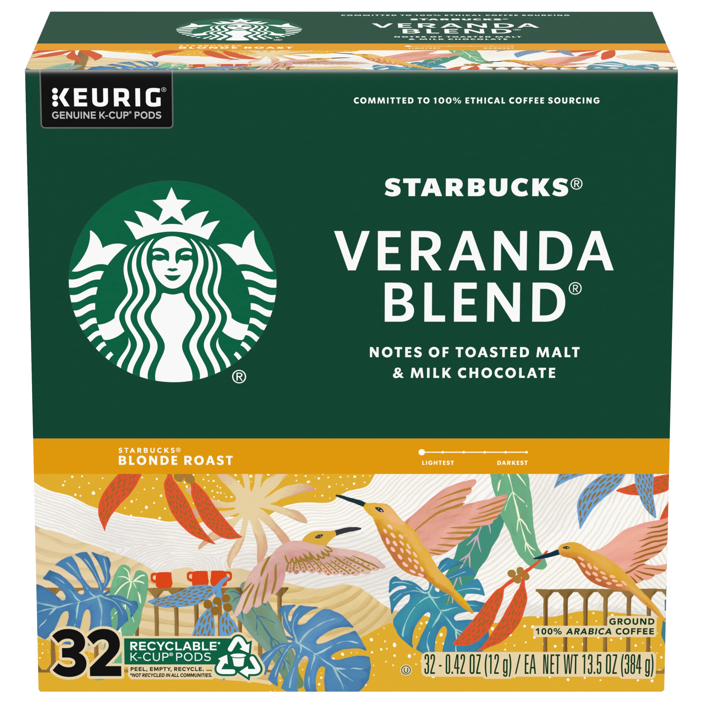 Starbucks Veranda Blend Coffee K-Cups, 96 Count (4 Boxes of 24) - Light Roast Coffee Pods for Keurig Brewers - Perfect for Home, Office & Morning Coffee Routine