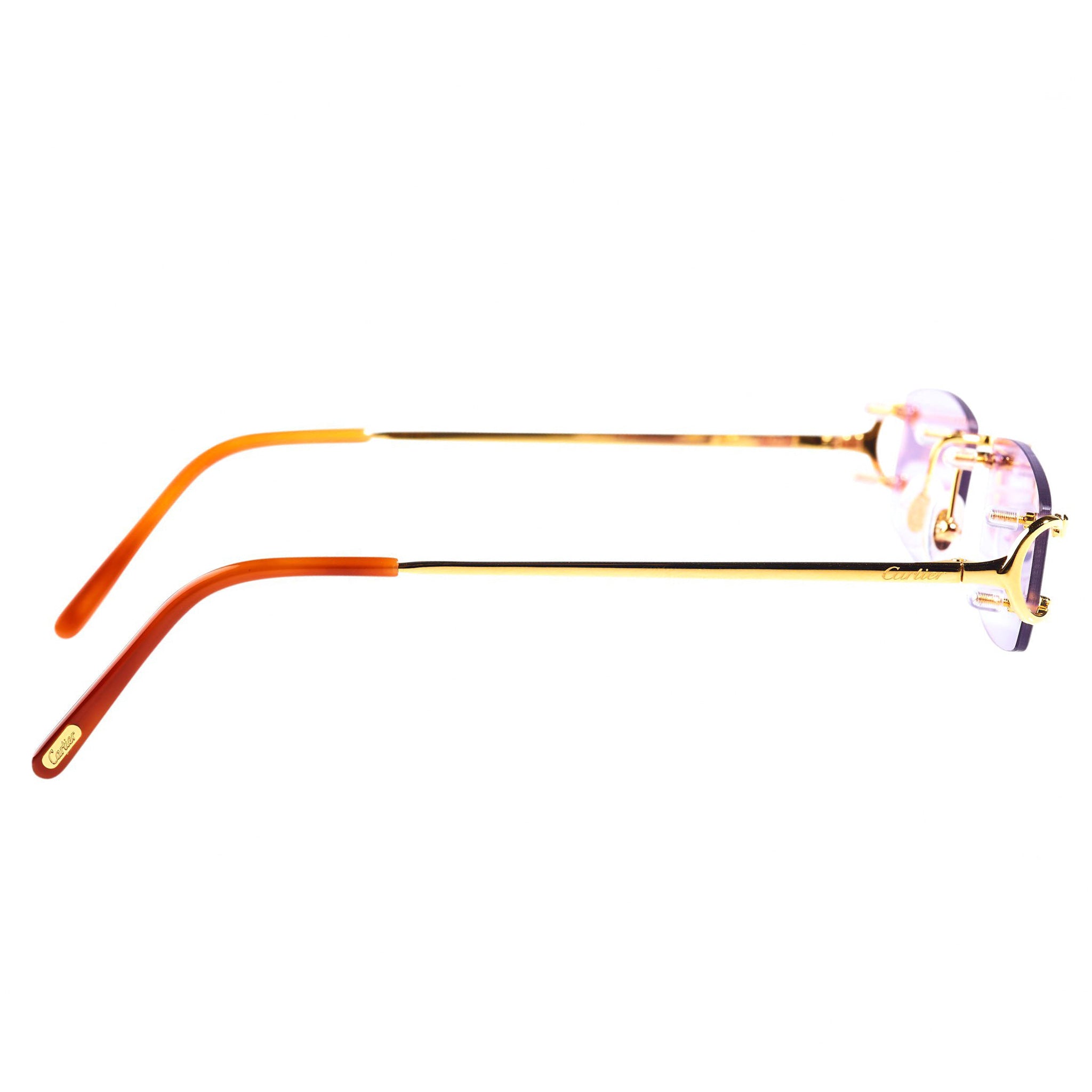 Cartier CT0092O 001 C Decor Rimless Sunglasses for Women & Men - Luxury Designer Eyewear - UV Protection - Perfect for Driving, Travel & Fashion Accessories