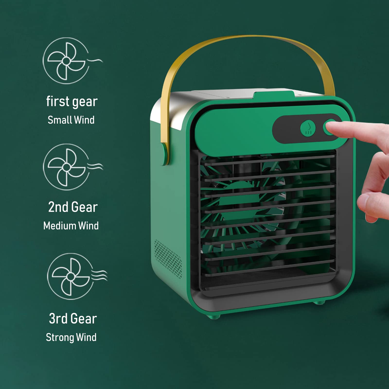 Matybobe Portable USB Air Cooler Fan with 180mL Humidifier, 3 Speed Settings & Phone Holder - Compact Cooling Fan for Home, Office, and Travel | Perfect for Desks, Bedrooms, and Small Spaces