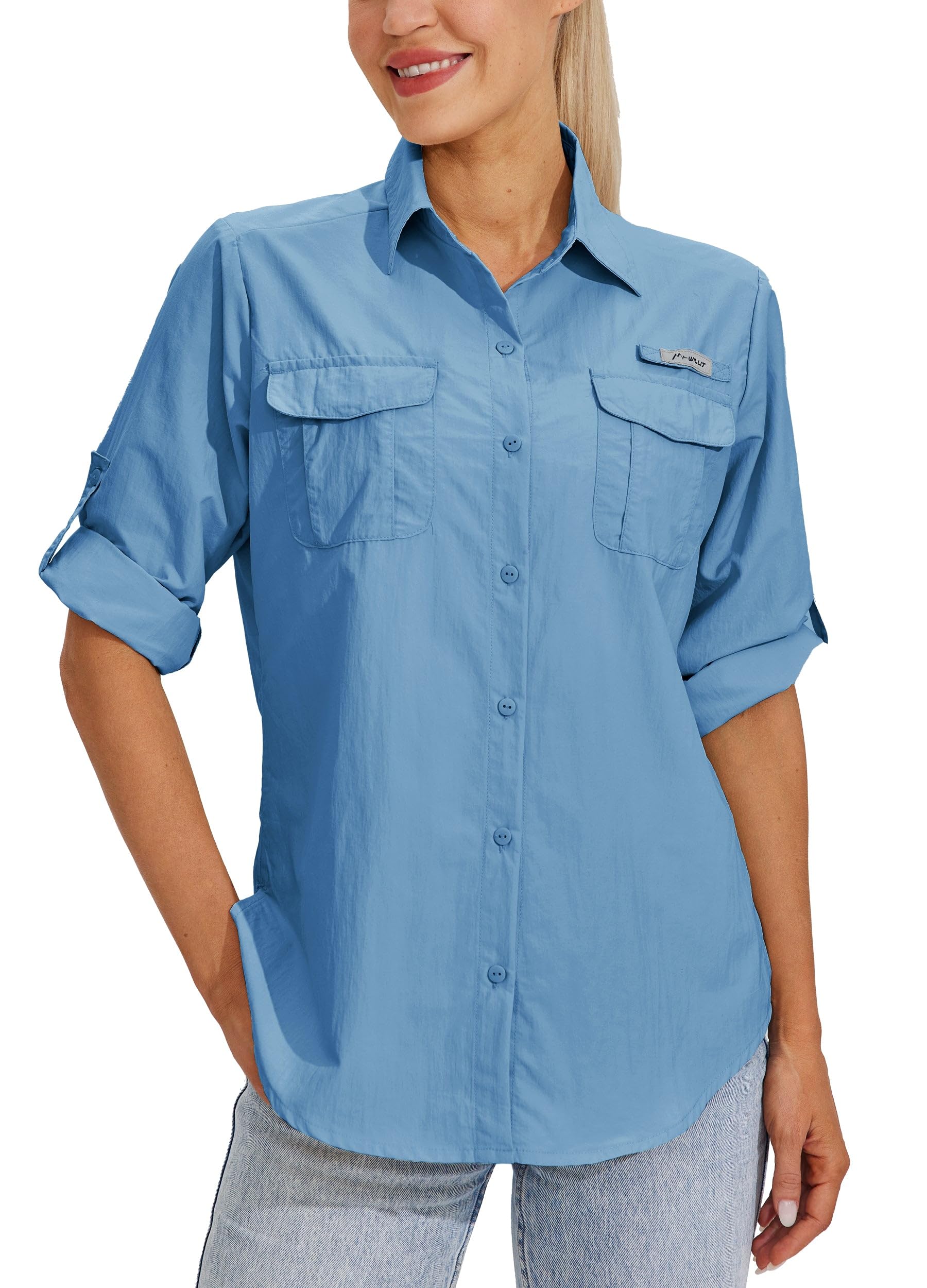 Willit Women's UPF 50+ Sun Protection Long Sleeve Shirt - Quick Dry SPF Fishing & Hiking Shirt for Outdoor Activities - Perfect for Beach, Camping and Summer Adventures