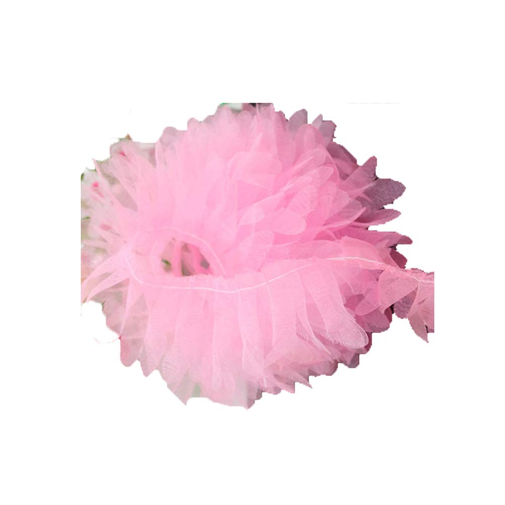 ADAMAI 21 Yards Lace Tassel Trim Fringe Ribbon - Light Pink DIY Craft Supplies for Garment Extender, Wedding Dress, Home Decor & Scrapbooking Projects