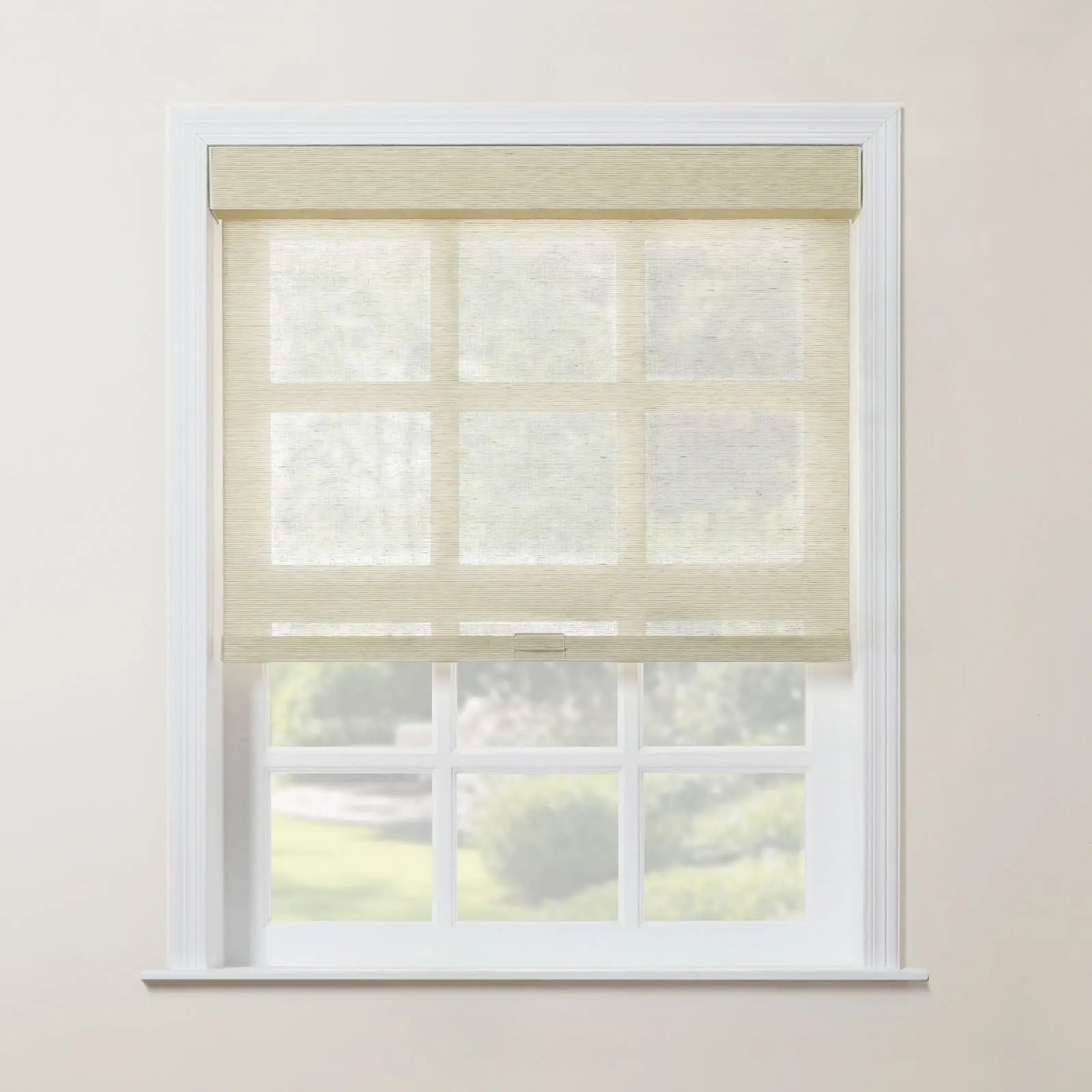 Rae Natural Jute Woven Wood Roller Shades Cordless - Eco-Friendly Window Coverings for Living Room, Bedroom & Home Decor