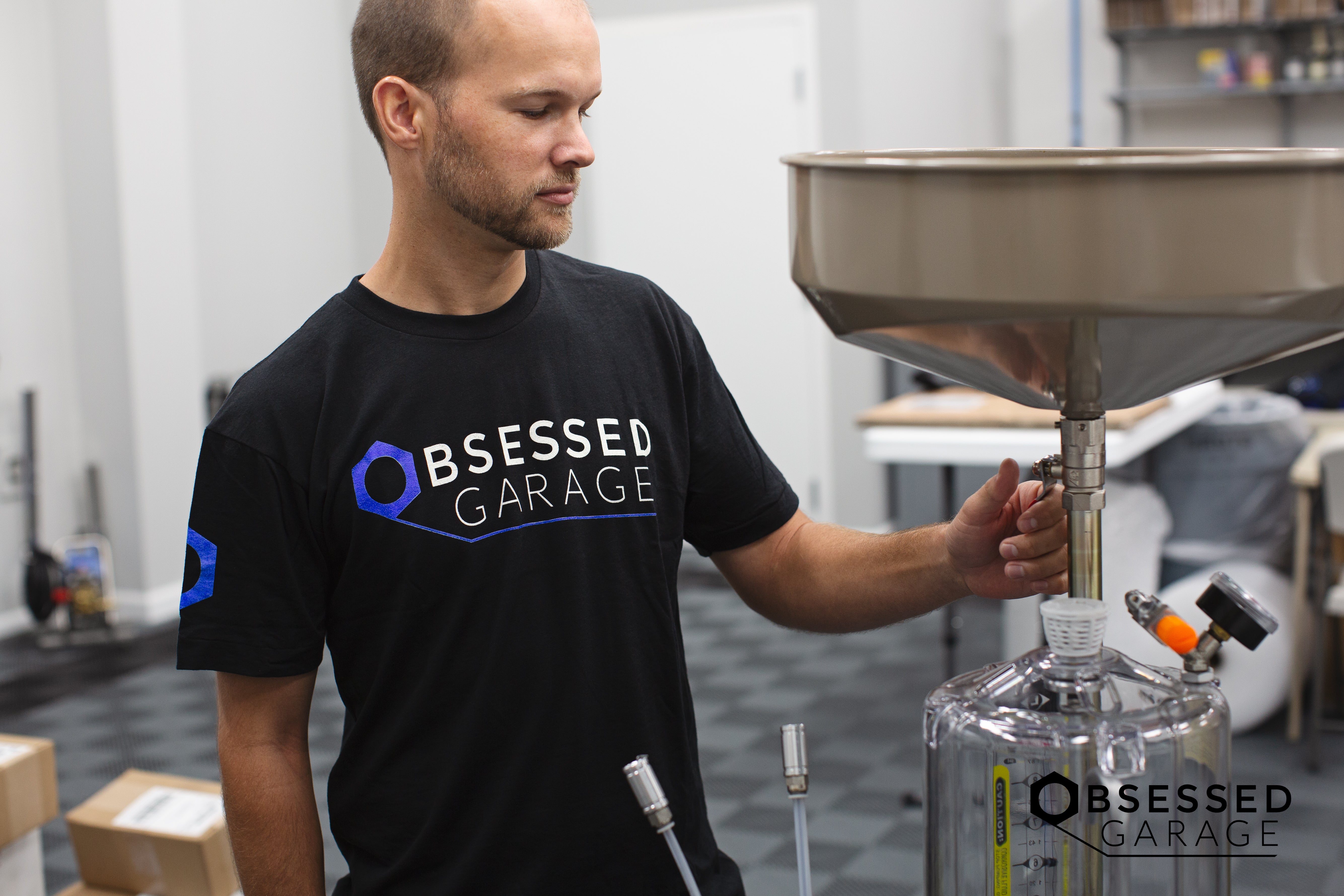 Obsessed Garage Logo T-Shirt - Premium Cotton Tee for Car Enthusiasts - Perfect for Car Shows, Meetups & Casual Wear