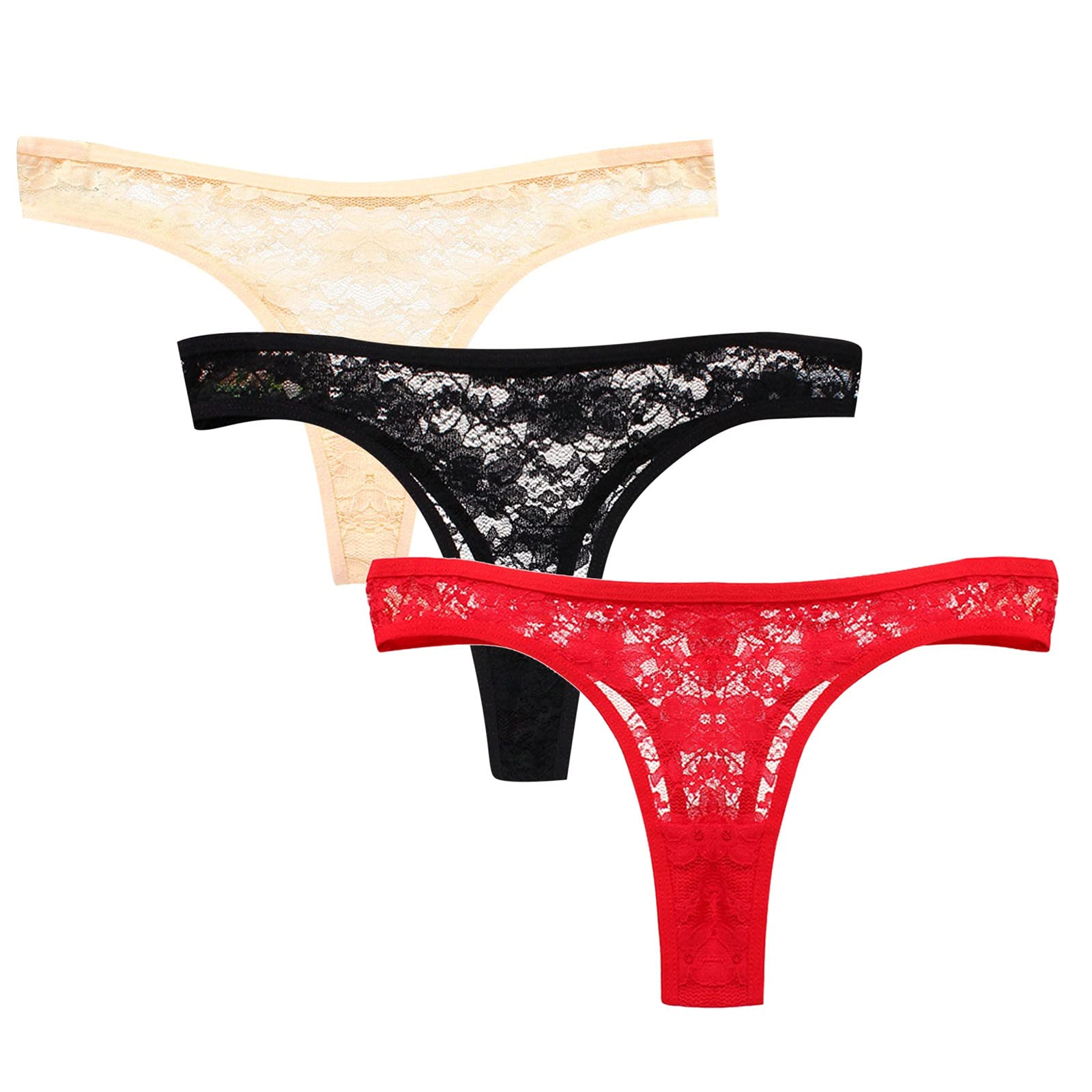Sexy Lace Bra and Panties Set - Comfortable Cotton Hollow Out Underwear for Women, 3-Piece Thong String Panty Set with Waist Cincher | Perfect for Valentine's Day, Honeymoon & Romantic Nights