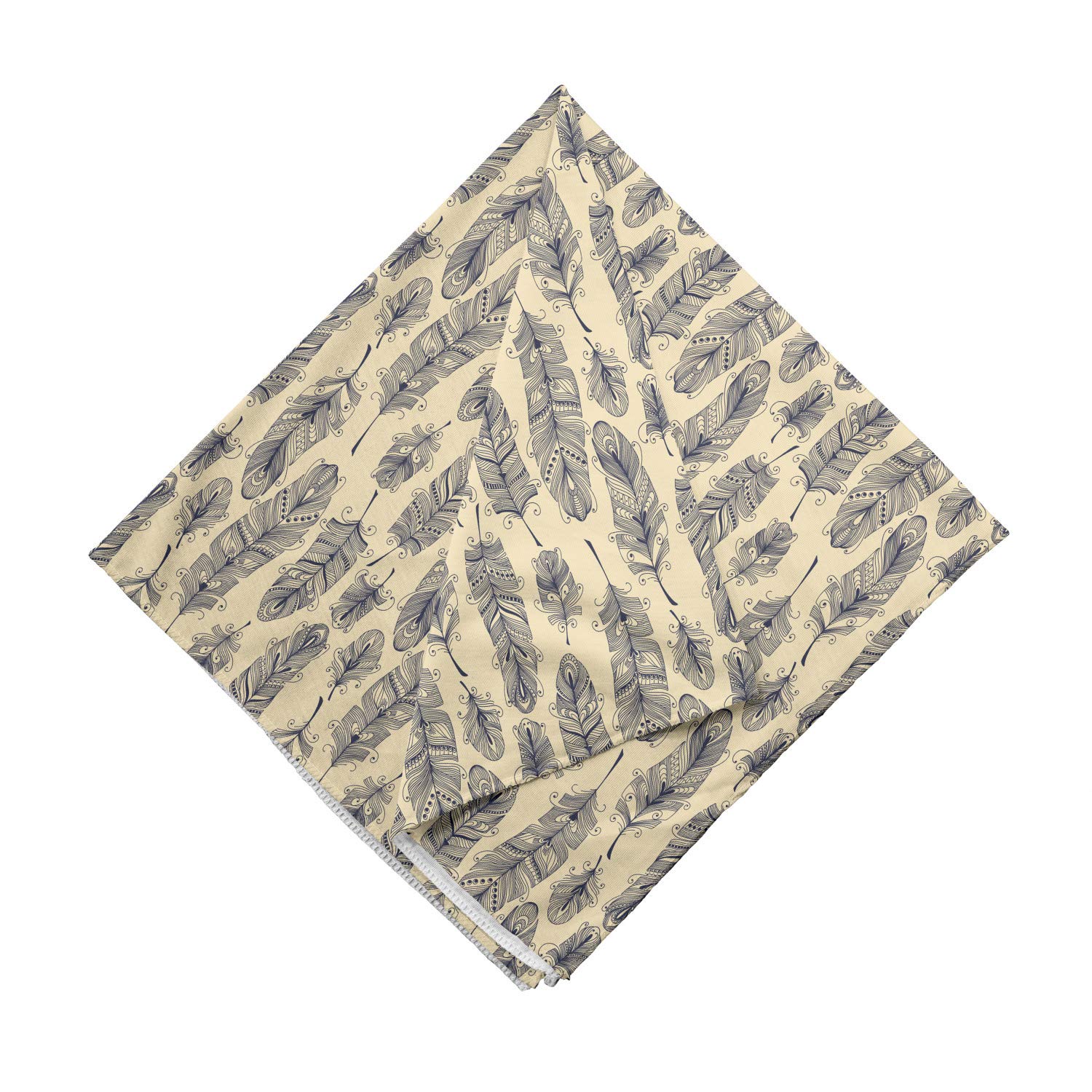 Ambesonne Bohemian Bandana - Hand Drawn Ornate Feathers Design, Unisex Head Scarf & Neck Tie for Men Women - Perfect for Music Festivals, Outdoor Adventures & Boho Fashion
