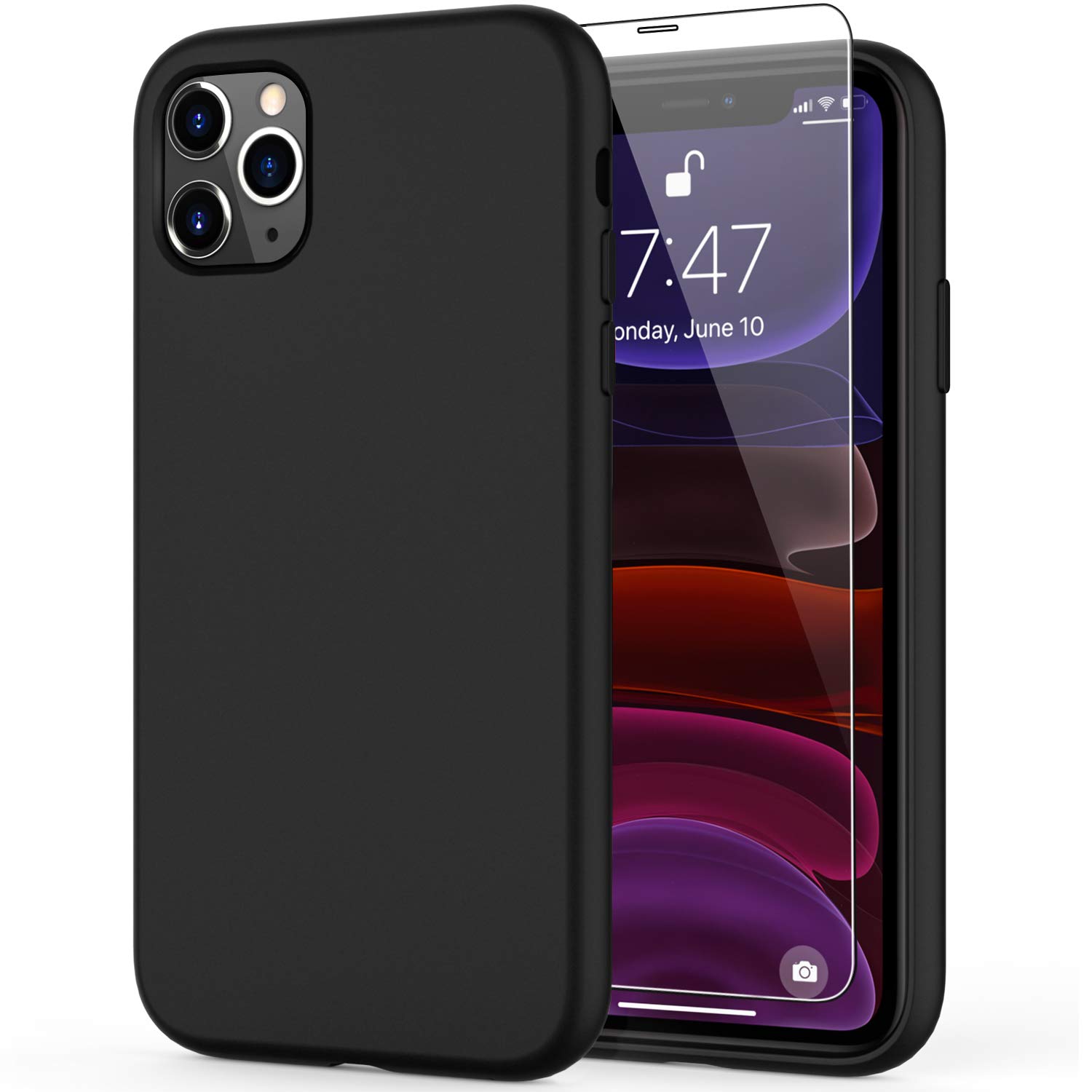 DEENAKIN iPhone 11 Pro Max Case with Screen Protector - Soft Flexible Silicone Gel Rubber Bumper Cover, Slim Fit Shockproof Protective Phone Case for iPhone 11 Pro Max 6.5