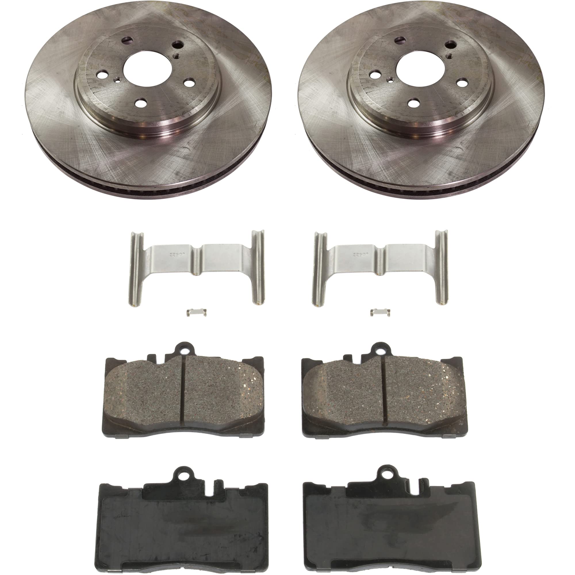 High-Performance Front Brake Disc and Pad Kit for 2001-2006 Lexus LS430 - Ceramic Plain Surface, Natural Cast Iron, 5-Lug Design | Perfect for Daily Commuting, Highway Driving & Enhanced Stopping Power