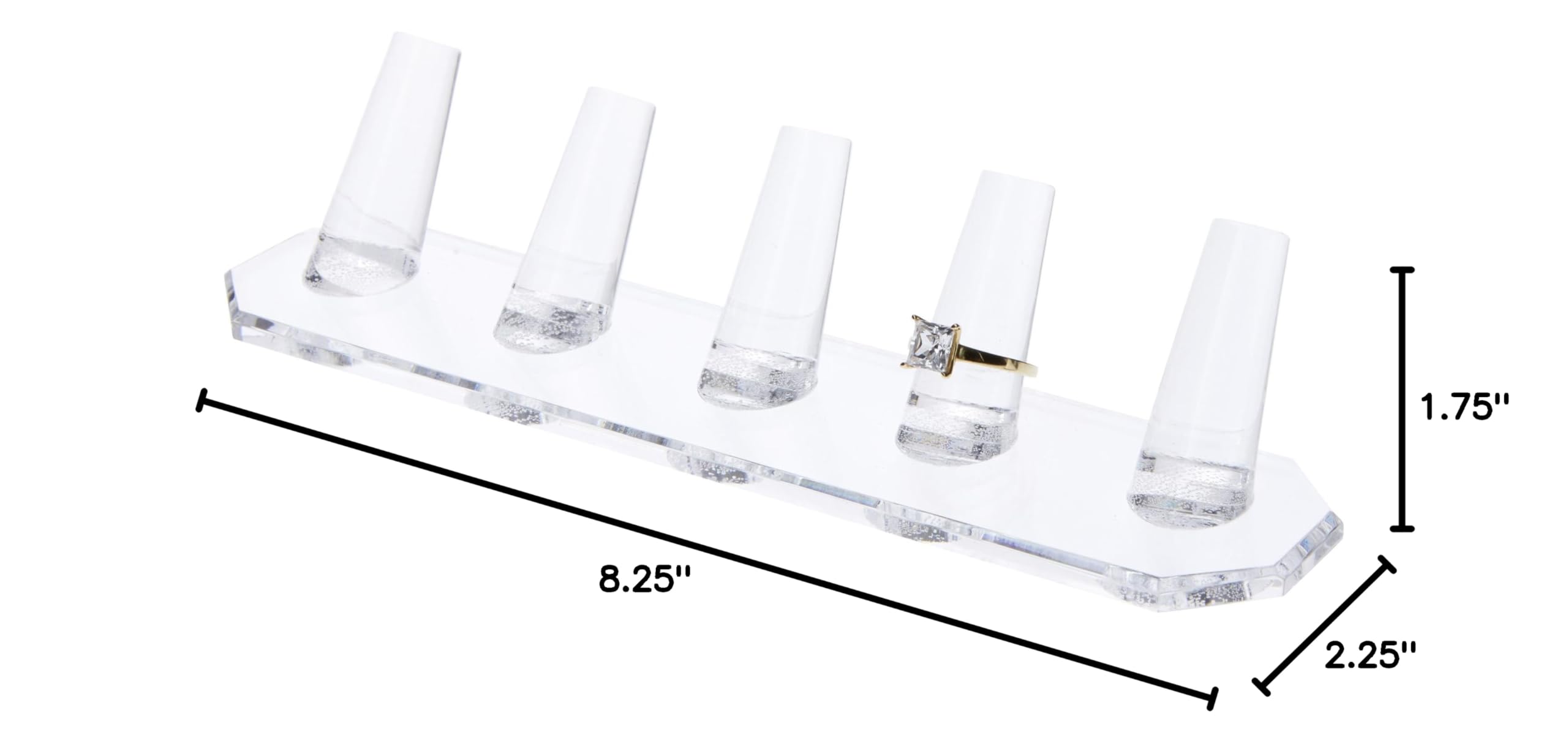 Clear Acrylic Ring Finger Display Stand - 6 Pack (8.25