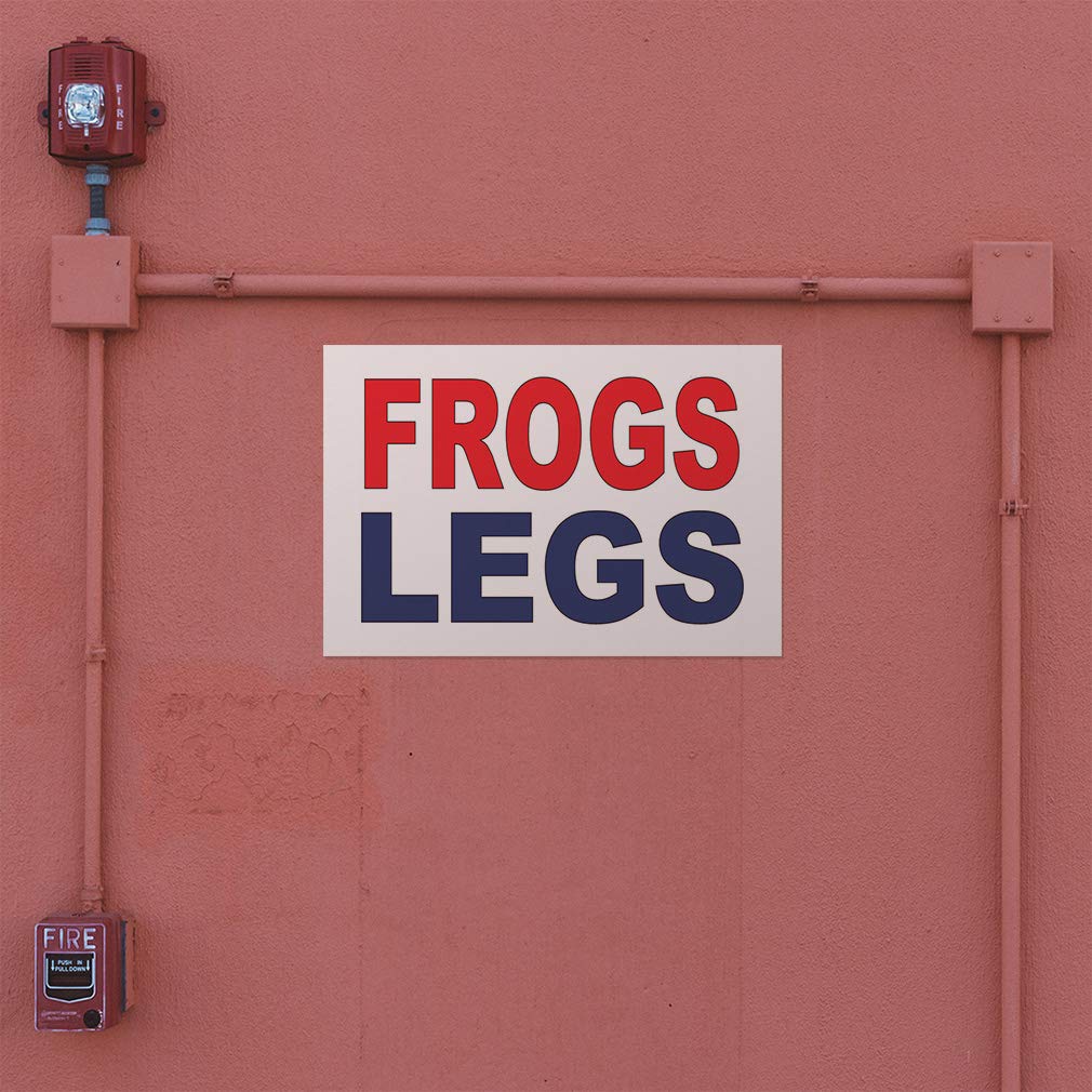 Frog Legs Vinyl Decal Stickers - Red & Blue Safety Signs for Restaurants, Food Trucks & Industrial Use - Multiple Sizes (20x14 Inches) - Perfect for Commercial Kitchens, Bars & Workplace Safety Labels