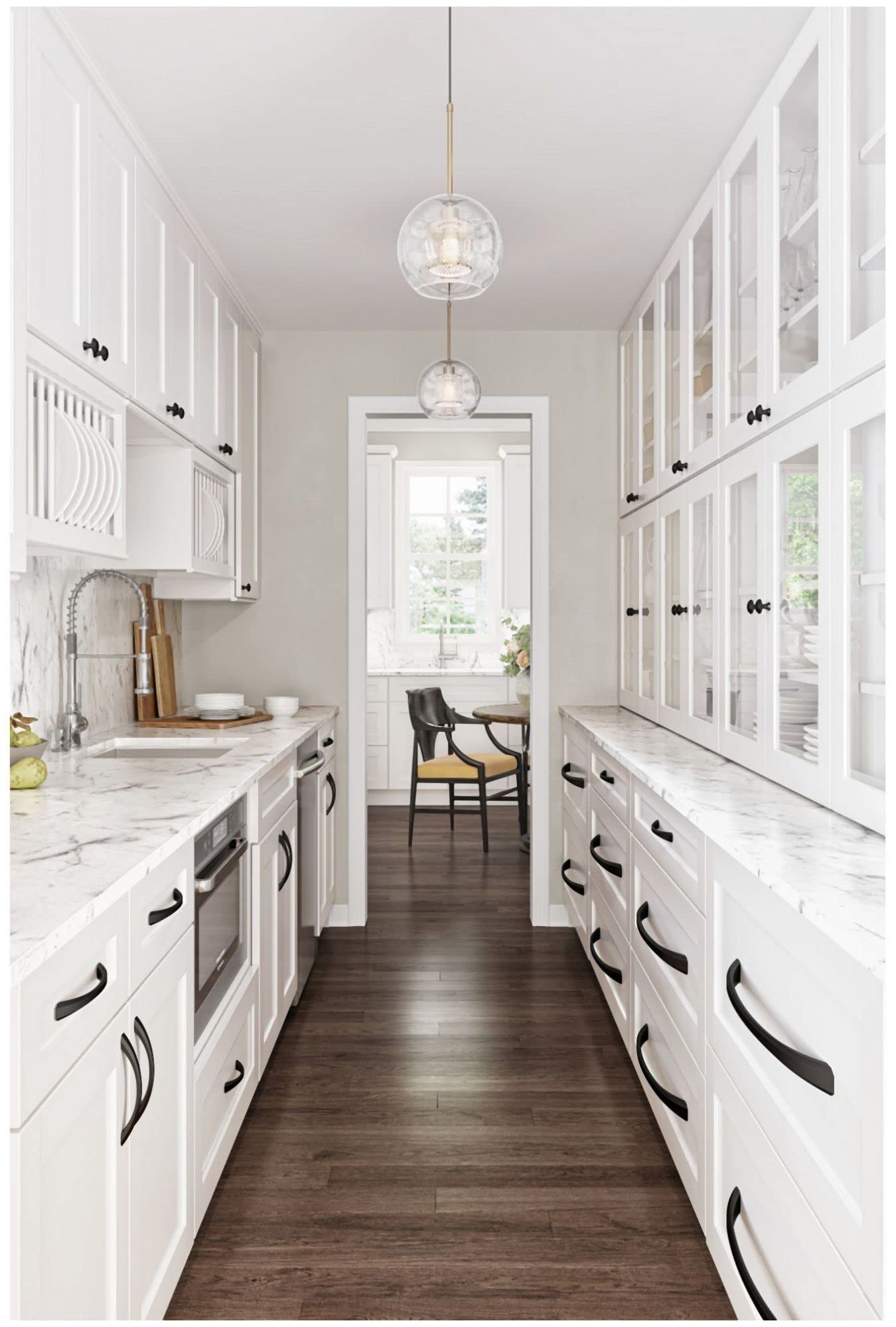 Jeffrey Alexander 678-18MB Wheeler 18 Inch Cabinet Pull - Brushed Nickel Arch Handle for Kitchen Cabinets, Drawers & Furniture Hardware - Perfect for Modern Home Renovation & DIY Projects