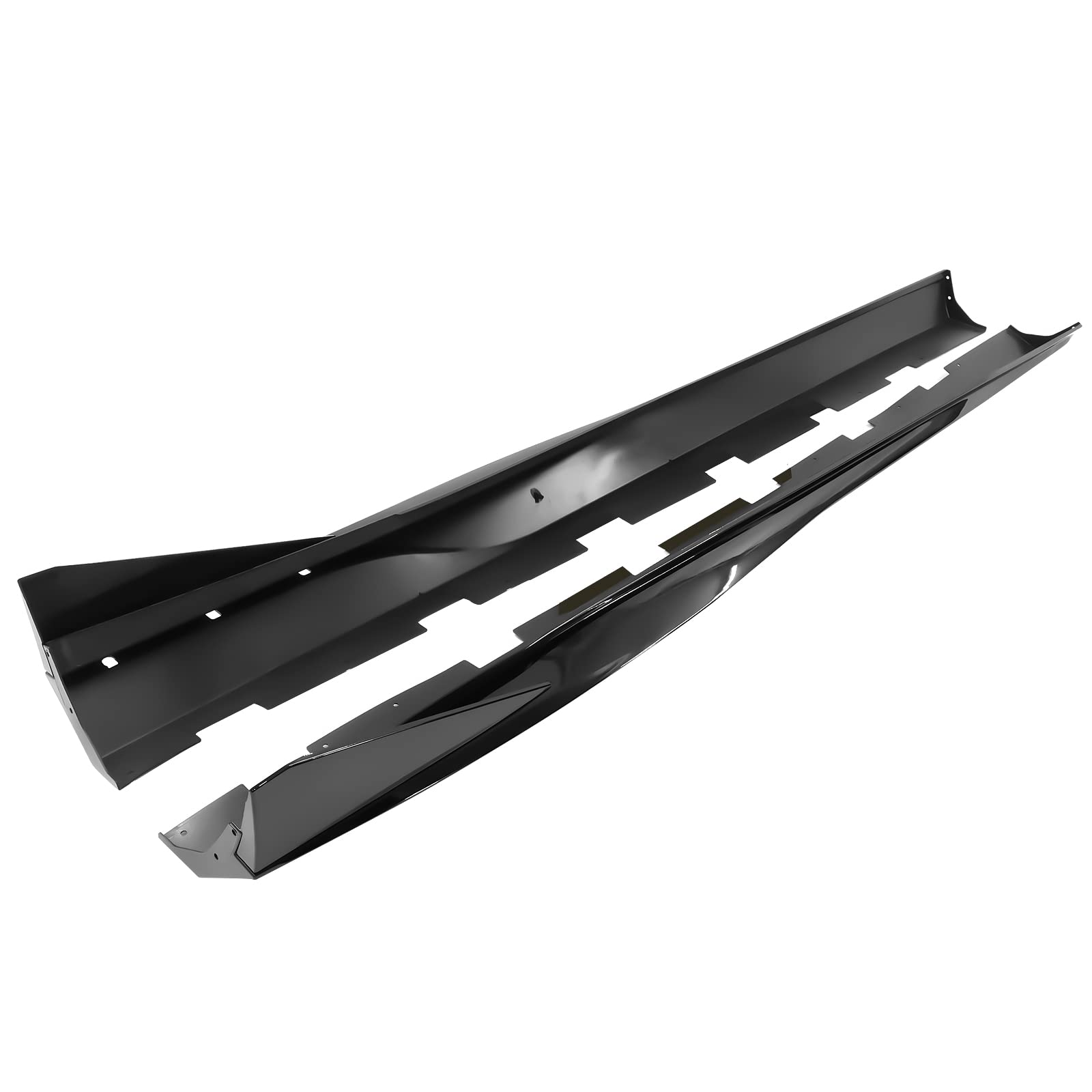 IKON MOTORSPORTS V3 Style Gloss Black Side Skirts for 2010-2015 Chevrolet Camaro | PP Rocker Panel Extension Moulding Splitter | Enhances Aerodynamics & Street Racing Style (Perfect for Car Shows, Track Days & Custom Builds)