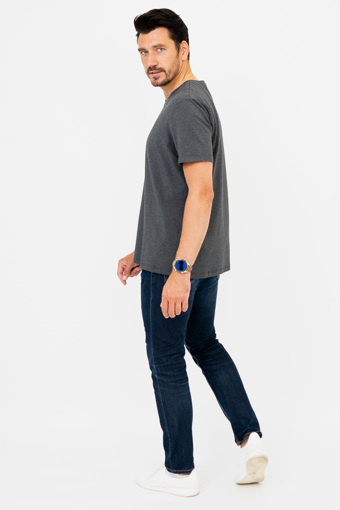 Adam Men's Short Sleeve Bamboo Shirt - Breathable & Comfortable Graphite Casual Top for Summer, Office & Outdoor Activities