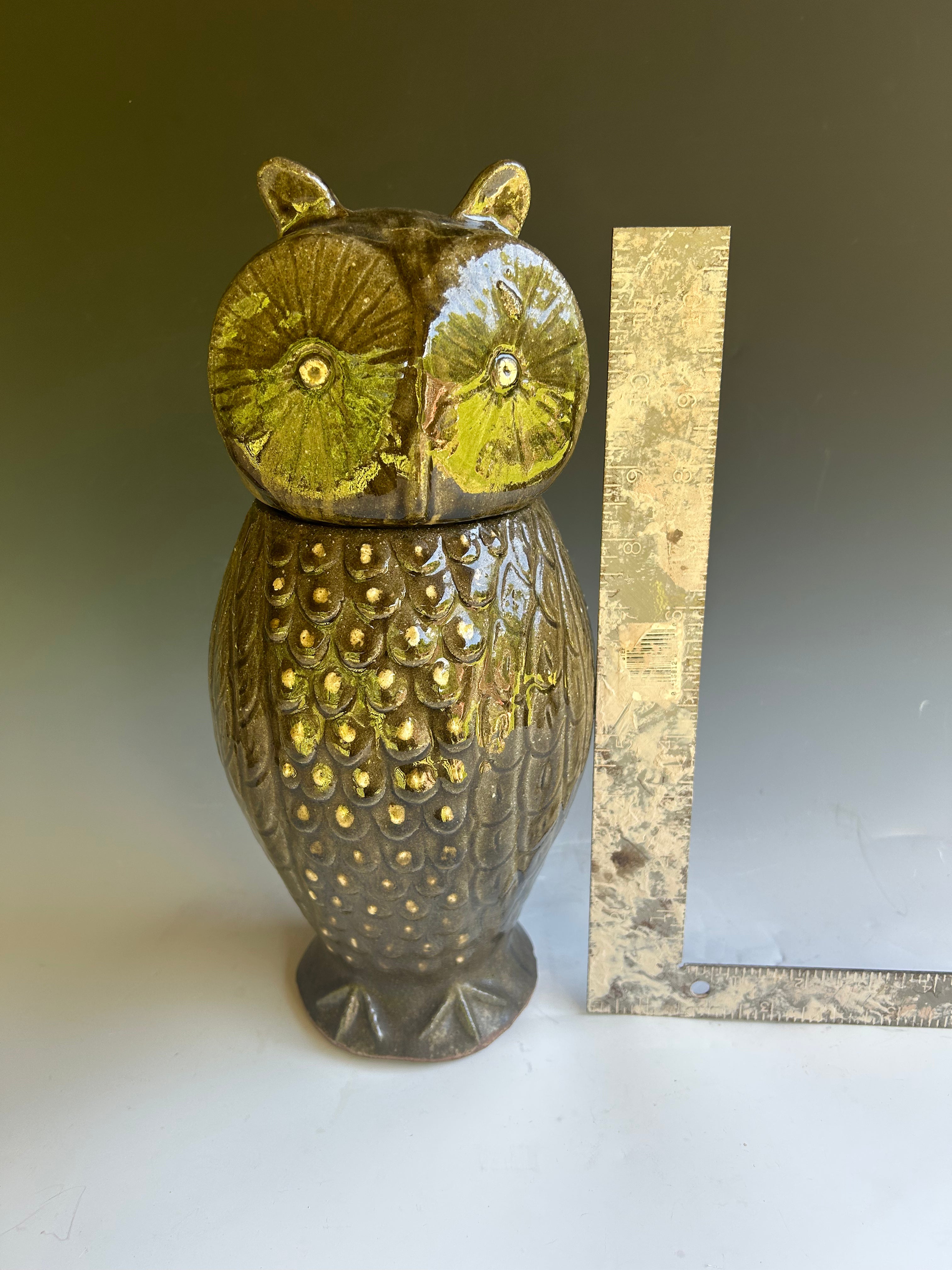 Clint Alderman 11-Inch Owl Canister - Elegant Ceramic Storage Jar for Kitchen, Bathroom & Home Decor | Perfect for Tea, Coffee, Sugar & Spices