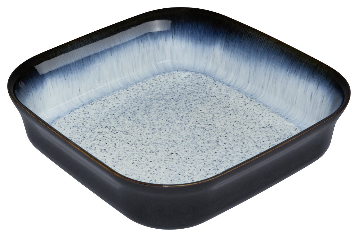 Denby Halo Square Stoneware Oven Dish - 24 x 24 x 6.5 cm Ceramic Baking Pan for Casseroles, Lasagna & Roasts - Perfect for Family Dinners & Holiday Entertaining