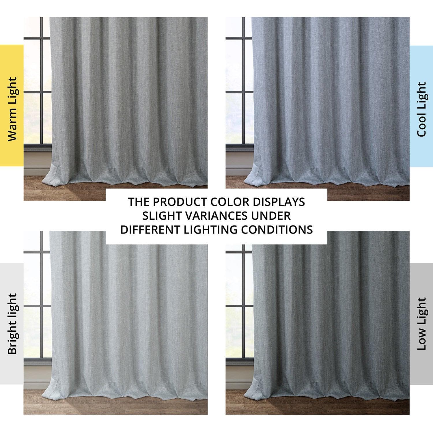 Textured Heather Grey Faux Linen Blackout Curtains for Bedroom & Living Room - Light Blocking Window Drapes for Better Sleep & Privacy