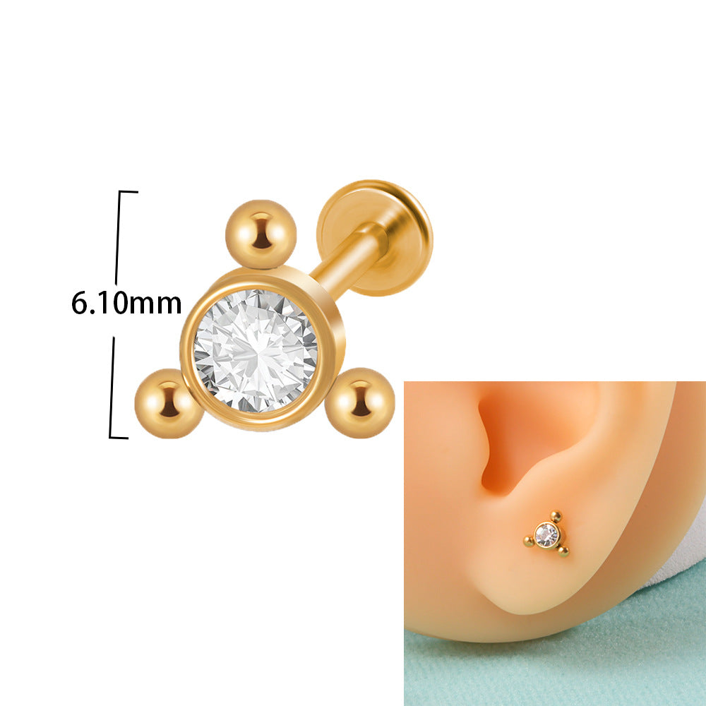 16G Cartilage Flat Back Labret Stud Earrings - Surgical Steel Push Pin for Helix, Tragus, Conch Piercings | Perfect for Everyday Wear & Professional Settings