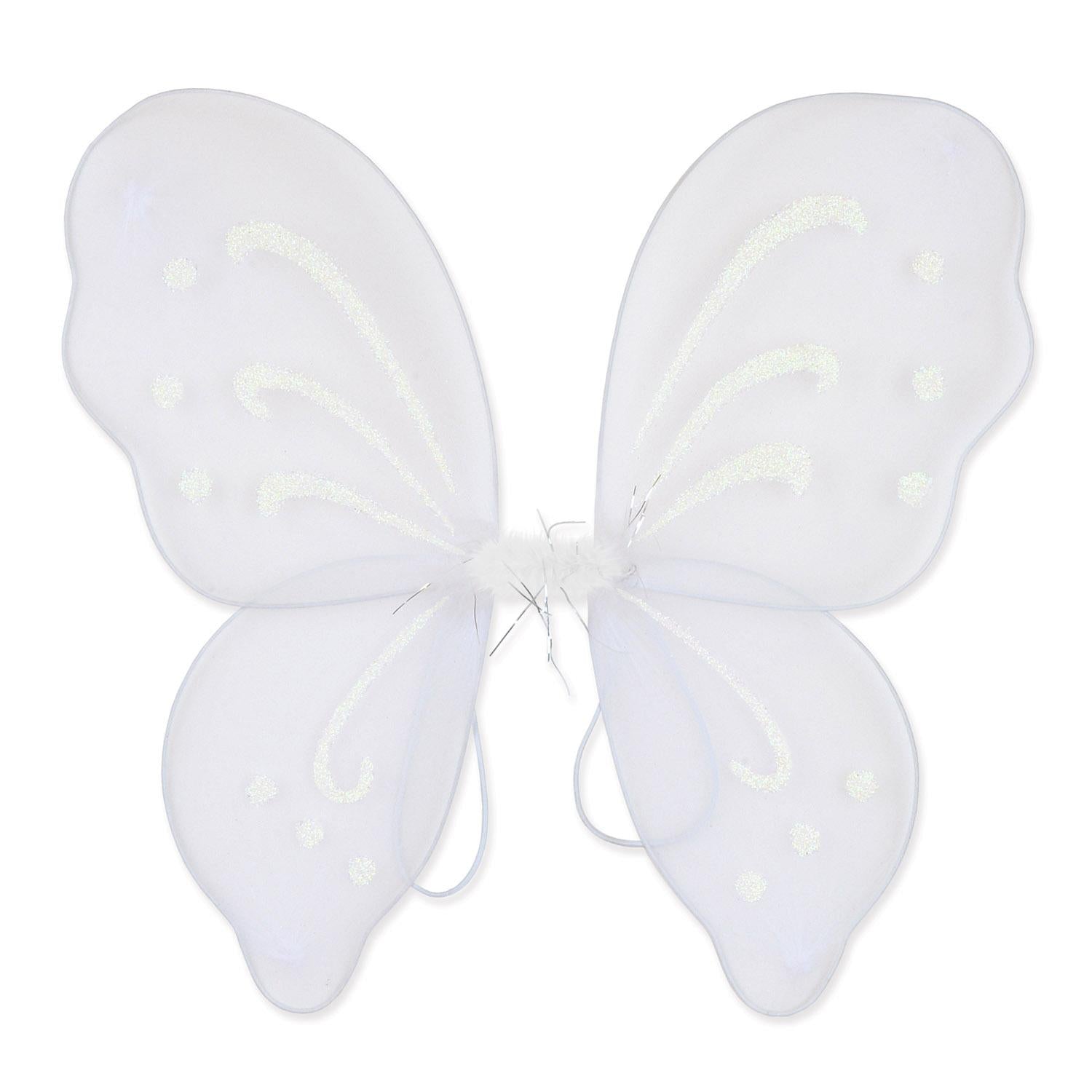 12 Pack Beistle Halloween Nylon Fairy Wings - White Costume Accessories for Kids & Adults - Perfect for Halloween Parties, Cosplay, and Dress-Up