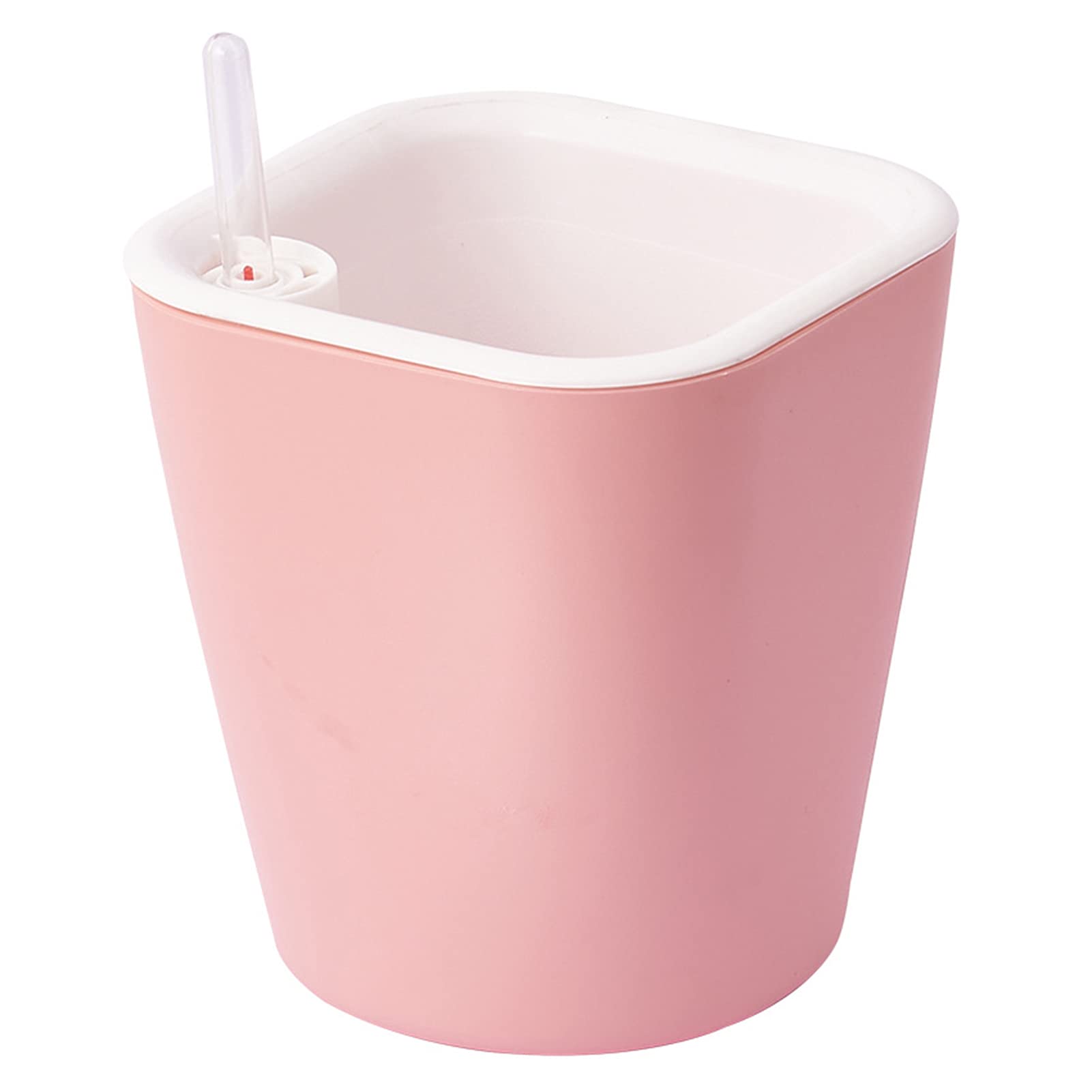 Walbest 6 Inch White Modern Self-Watering Indoor Planter with Stand - Large Plastic Flower Pot for Home Decor, Office Plants, Succulents & Herbs | Indoor Gardening, Living Room Decor, Housewarming Gift