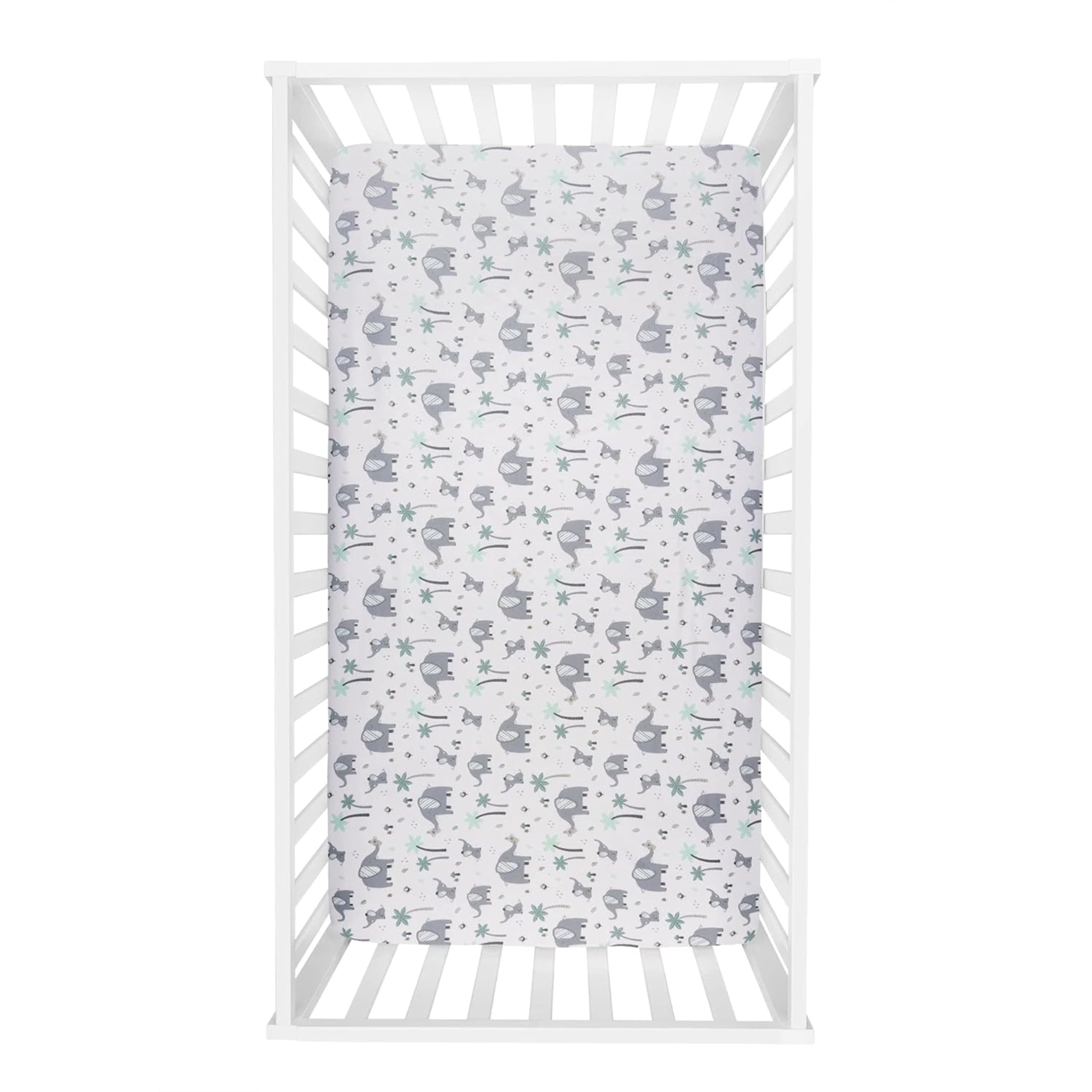 Sammy & Lou Ellie & Friends 4-Piece Baby Crib Bedding Set - Soft Neutral Quilt, Fitted Crib Sheets, Crib Skirt & Plush Toy | Nursery Essentials for Newborns & Toddlers | Perfect for Gender-Neutral Nursery Decor & Baby Shower Gifts