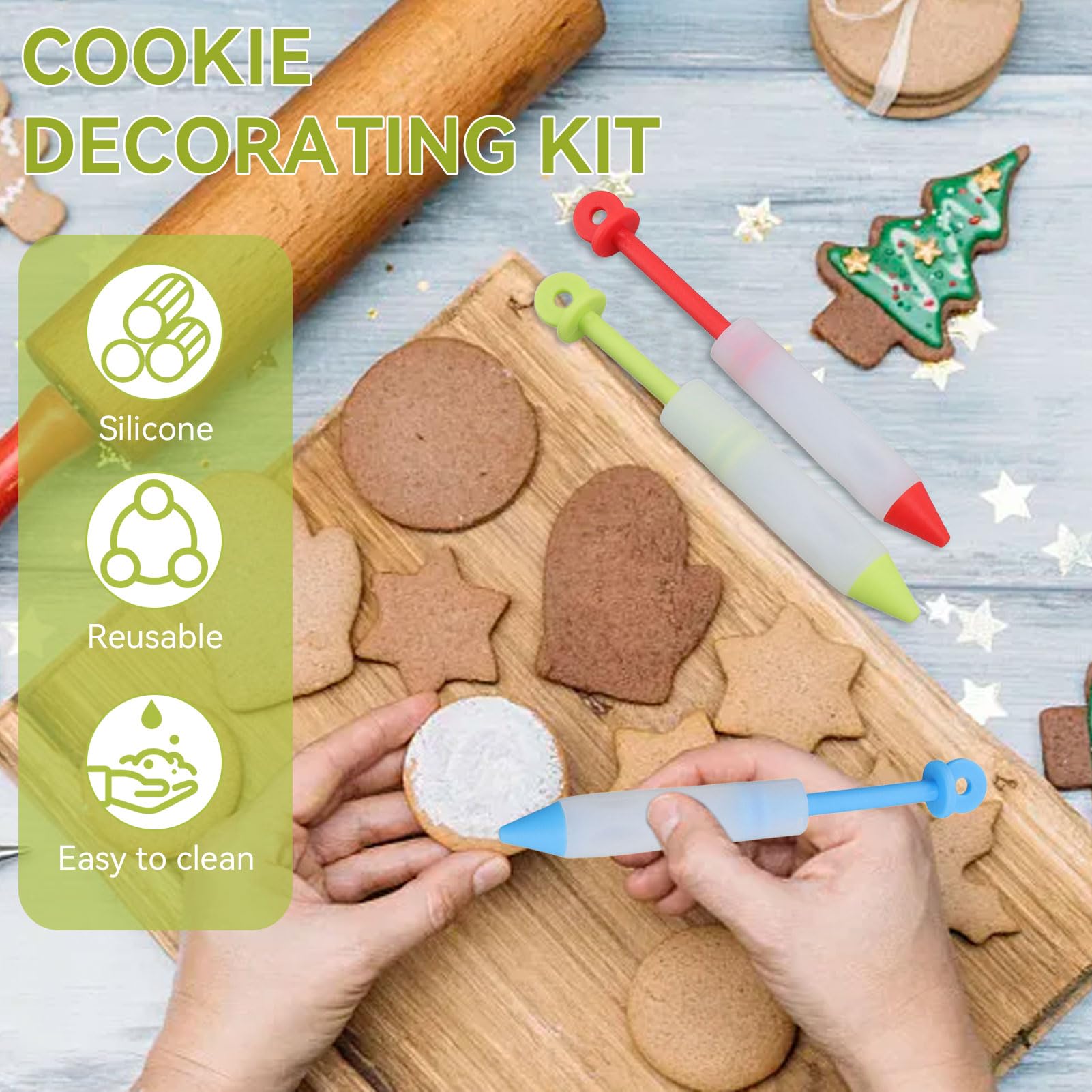 Silicone Food Writing Pen Set - Cake Decorating Kit for Cookies, Pastry, Chocolate & DIY Icing - Perfect for Baking, Cake Design & Dessert Decoration (Ideal for Home Bakers & Professional Chefs)