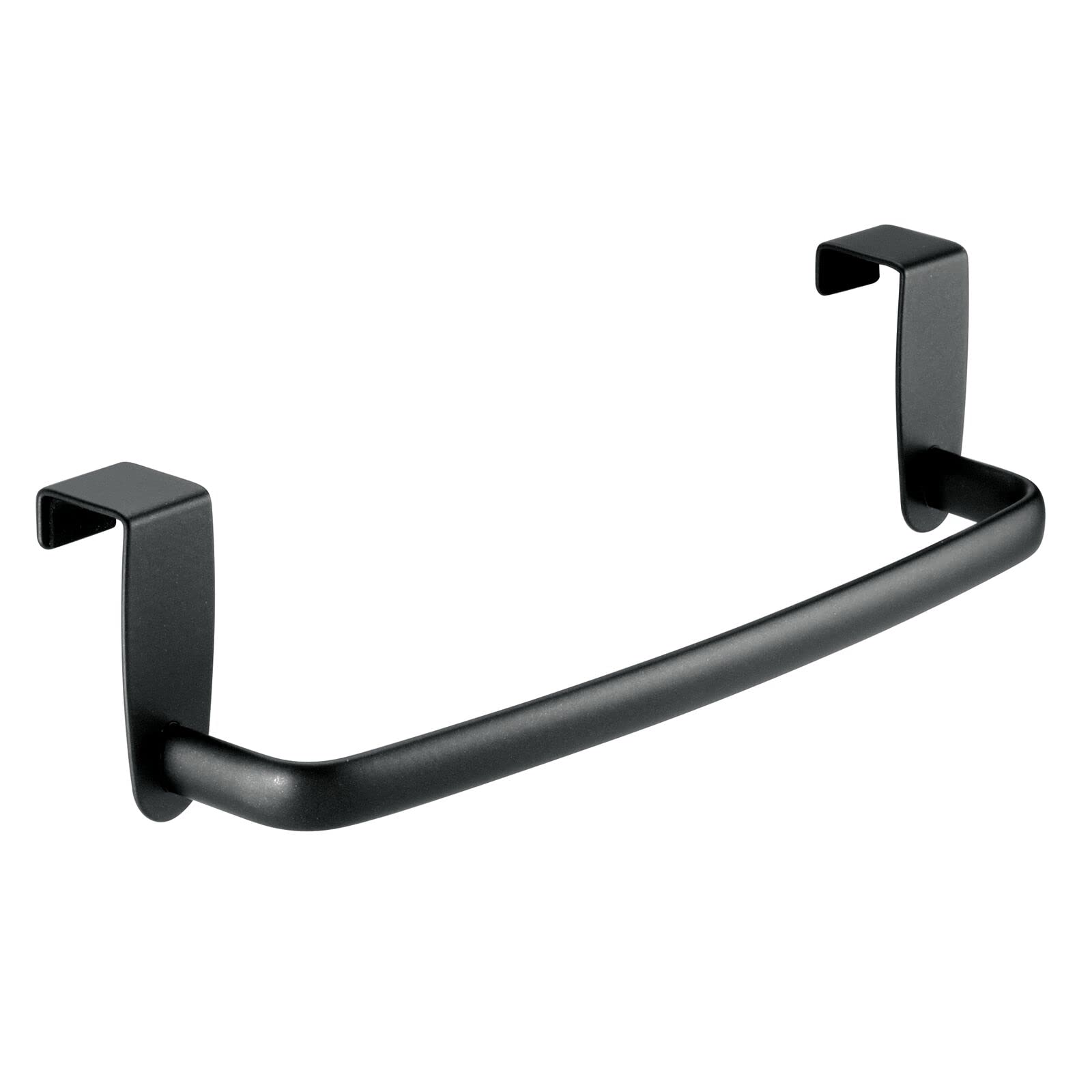 mDesign Steel Metal Wire Over Cabinet Towel Rack Organizer - 2 Pack Matte Black Spira Collection - Space-Saving Kitchen Storage for Hand Towels & Washcloths - Perfect for Small Kitchens, Bathrooms & RVs