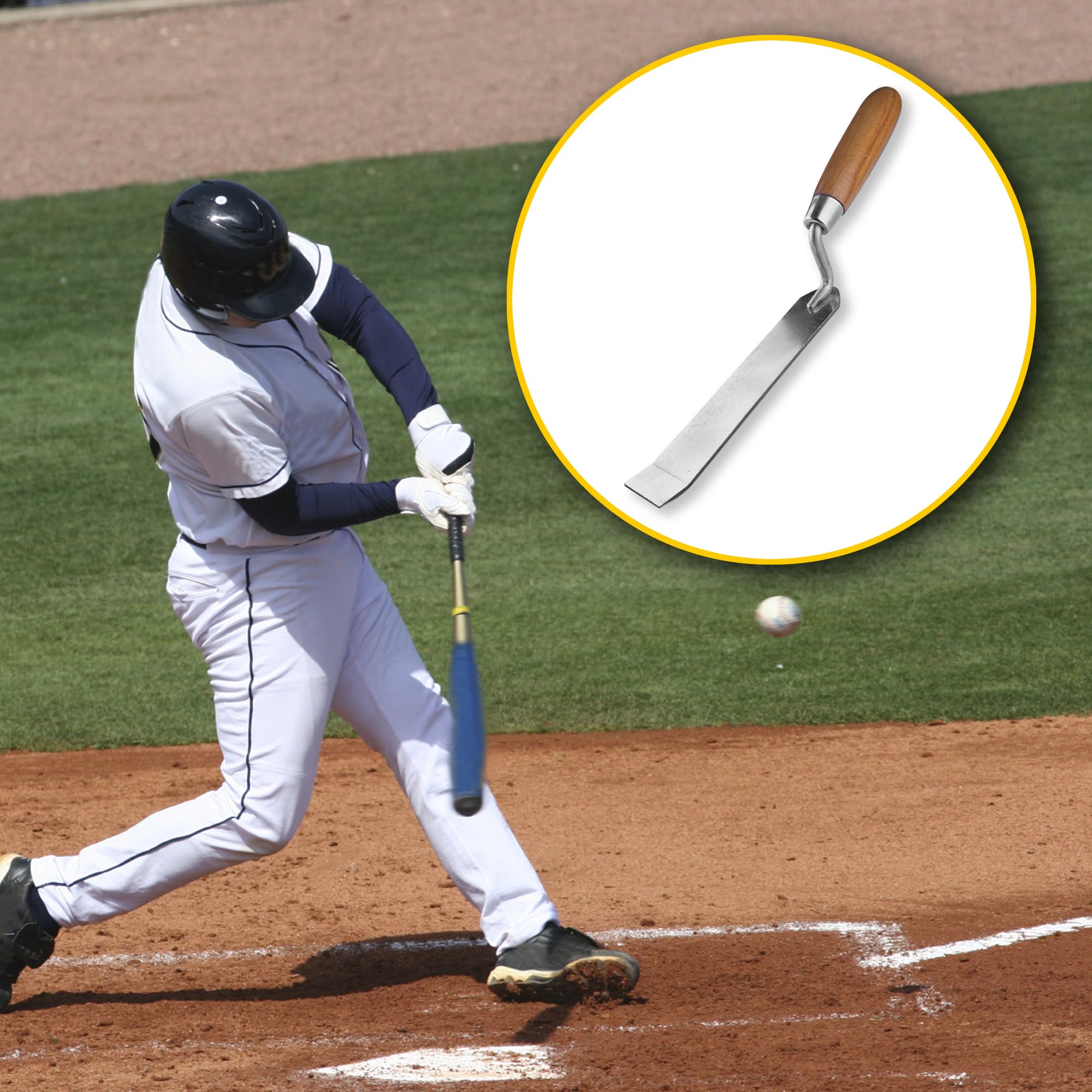 Sturdy Baseball Base Cleaner Tool - Heavy Duty Steel Anchor Dig Out with Wood Handle for Removing Dirt from Bases | Perfect for Field Maintenance & Baseball Practice