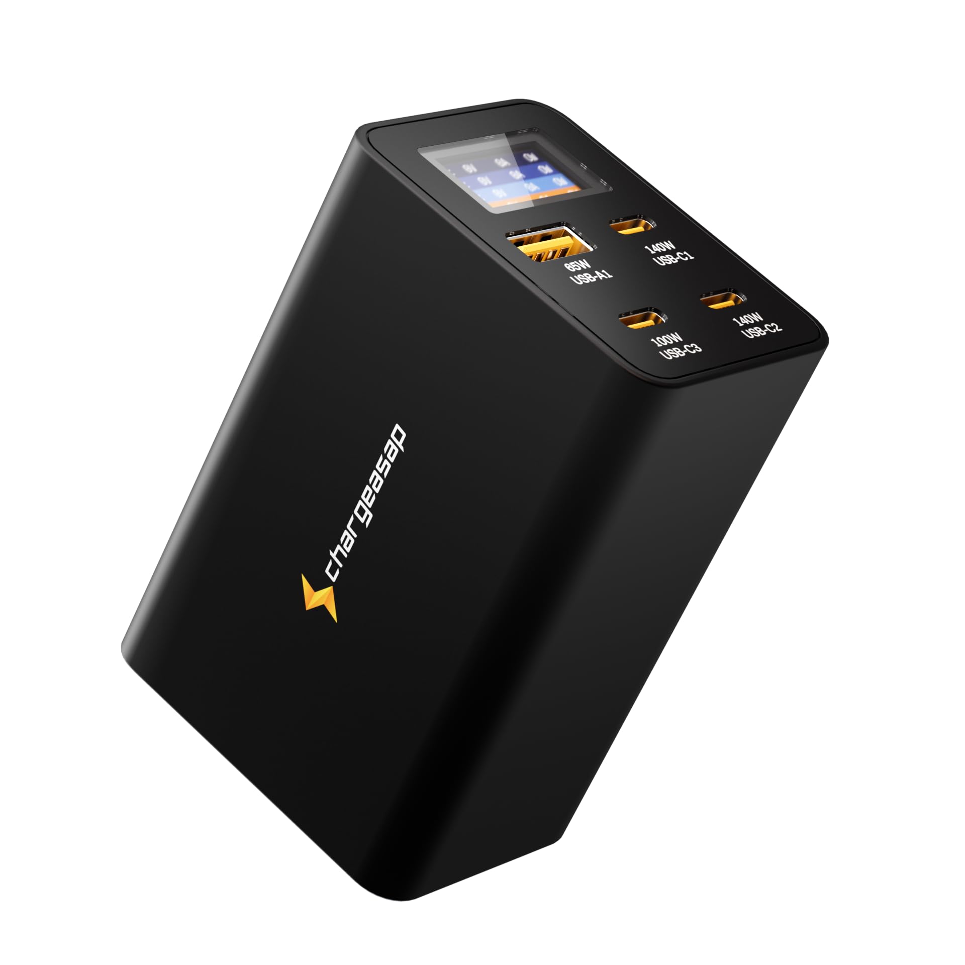 Chargeasap Zeus 280W USB-C GaN Fast Charger - High Speed Power Delivery for MacBook, iPhone, Samsung - Compact Travel Charger with Foldable Plug - Perfect for Business Travel, Home Office & Coffee Shop Work (Black)