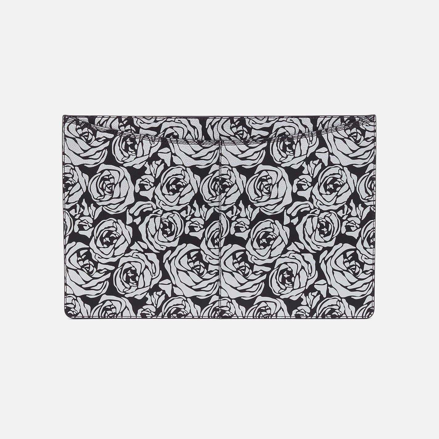 Premium Vida Large Laptop Sleeve - Micro Pebbled Leather with Silver Rose Print | Stylish Protective Case for MacBook Pro 15
