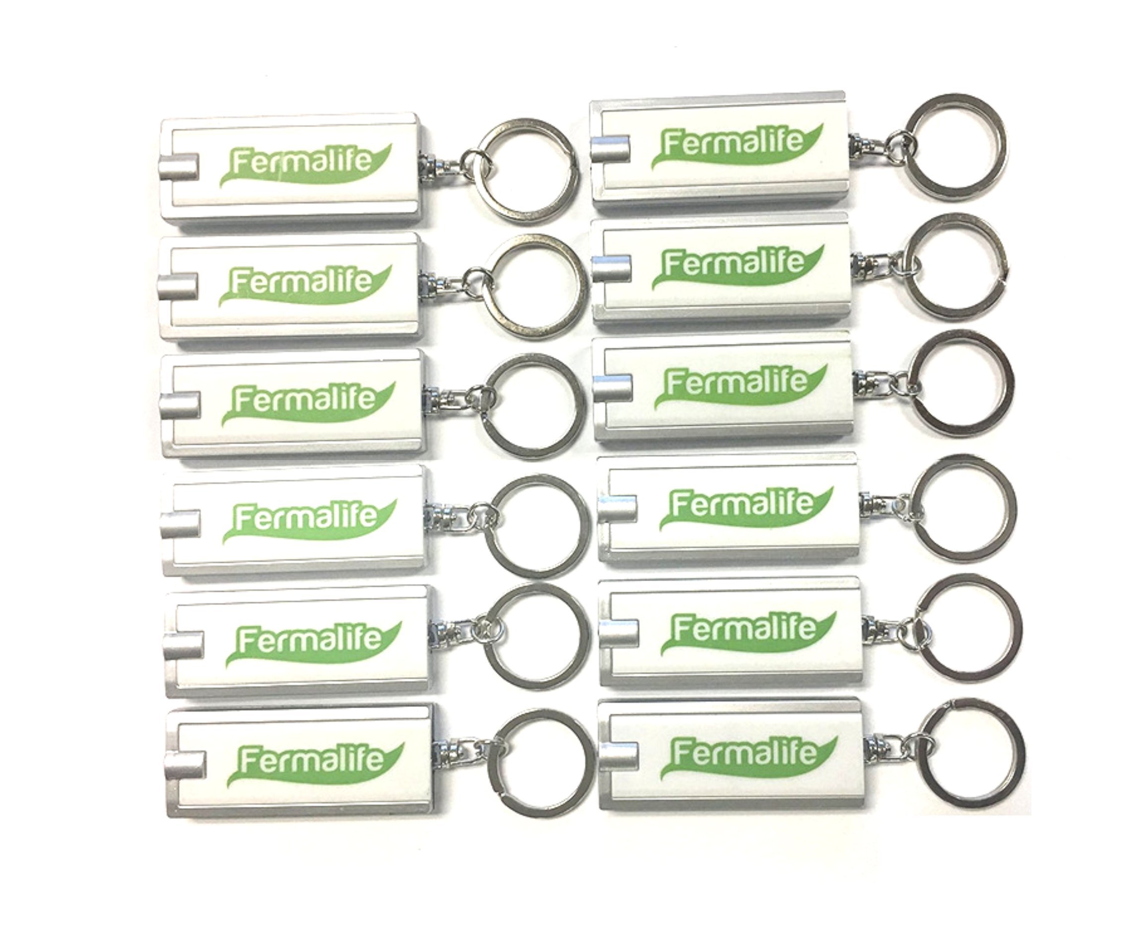 Fermalife Organic Realbar Mini LED Keychain Flashlights - 12 Pack Waterproof Ultra Bright Portable Lights for Camping, Hiking, Emergency & Everyday Carry (EDC)