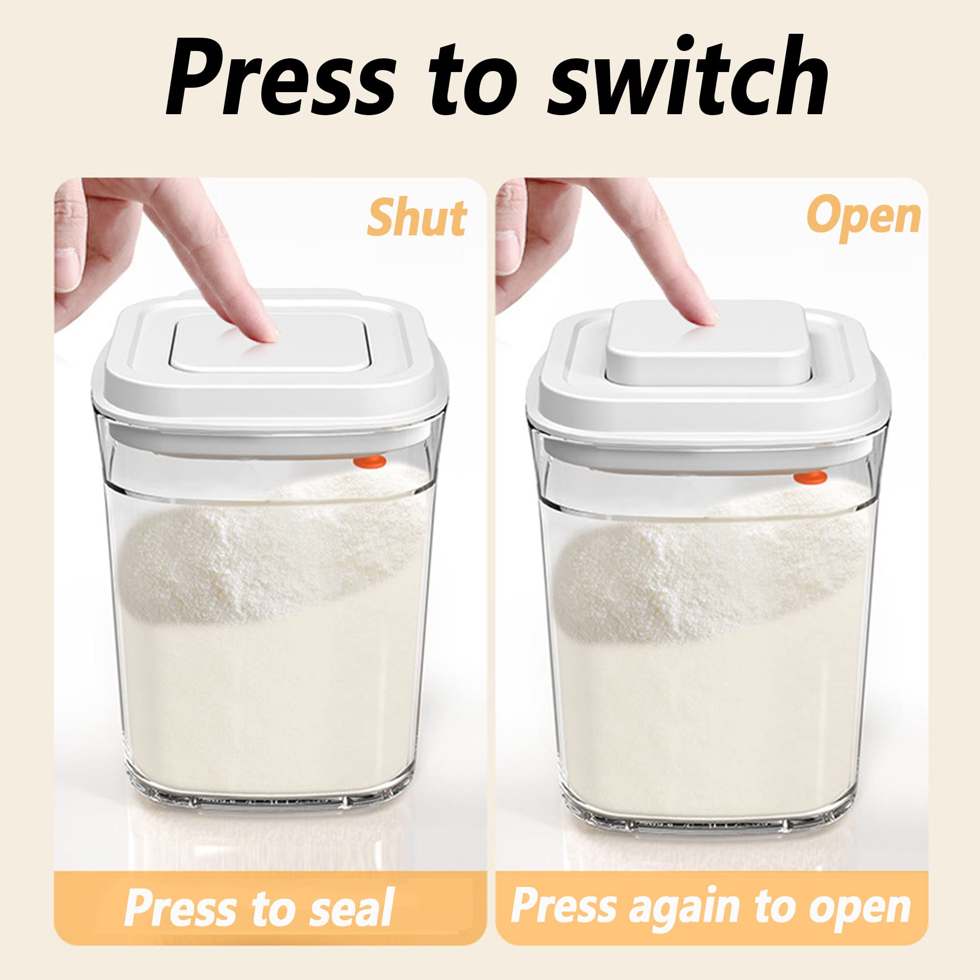 DXIA Baby Milk Powder Dispenser - One Touch Formula Dispenser & Portable Food Storage Container with Lid (1700ml) | Perfect for Storing Milk Powder, Fruits, Snacks, Cereals | Ideal for Travel, Home Use & On-the-Go Feeding