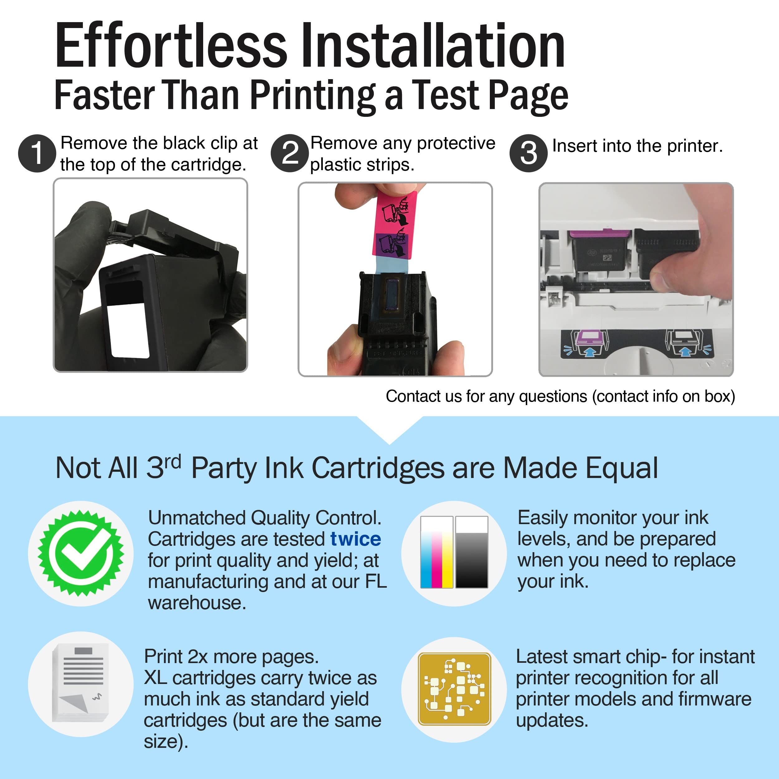 Limeink Remanufactured HP 63XL Ink Cartridge Combo Pack - Replacement for HP 63 & 63XL - Compatible with OfficeJet 3830 Printers - High Yield 2-Pack Black Ink - Perfect for Home Office Printing & School Projects