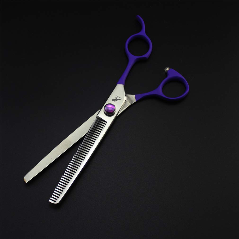 Professional Dog Grooming Kit - 4 Piece Stainless Steel Pet Grooming Scissors Set with Thinning Shear & Curved Scissors for Dogs & Cats | Perfect for Home Pet Hair Trimming, Styling & Grooming Care