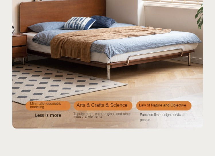 Medieval Style Solid Poplar Wood Bed Frame - Handcrafted Rustic Bed for Bedroom, Guest Room & Castle Themed Decor