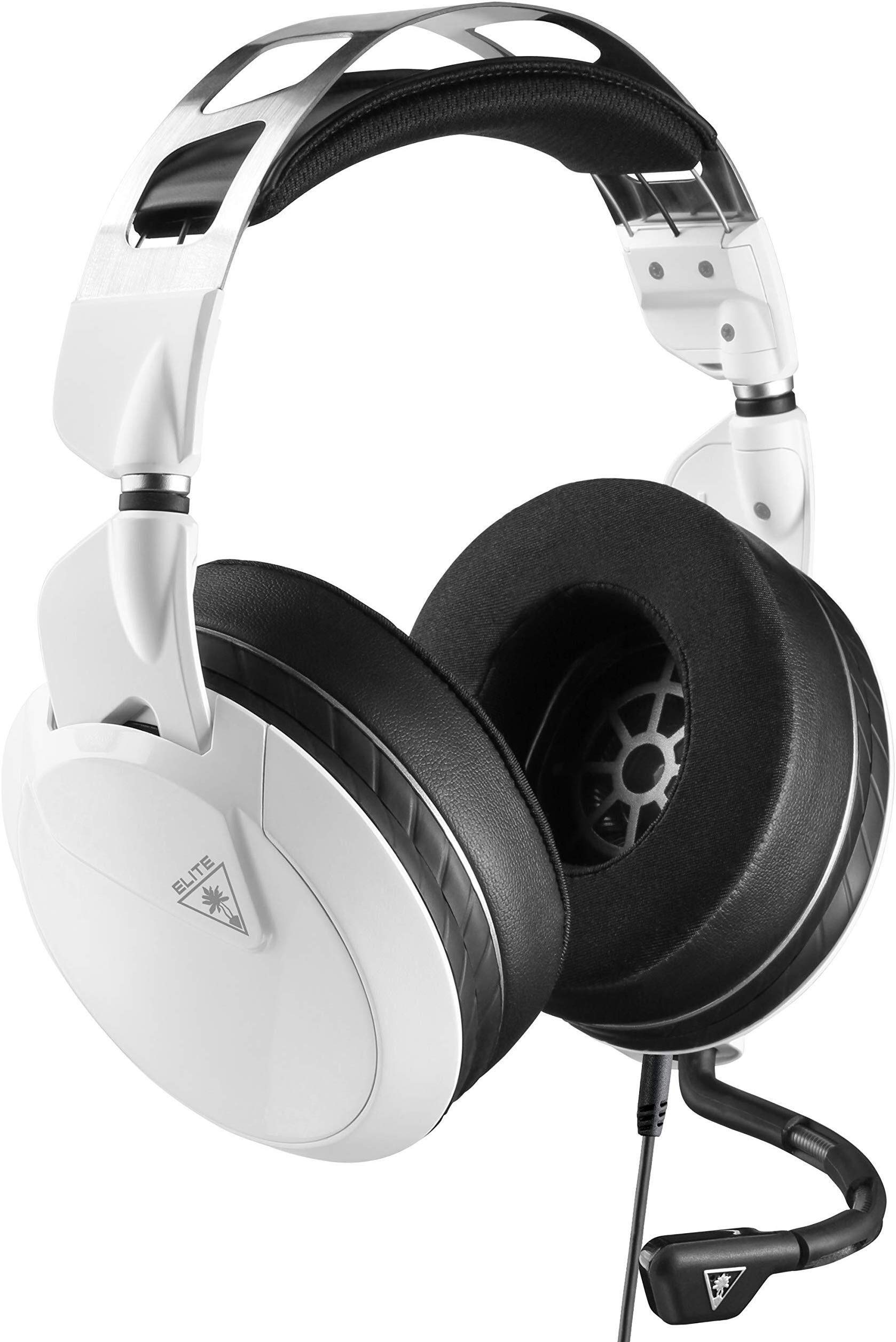 Turtle Beach Elite Pro 2 Premium Gaming Headset - 50mm Speakers, Metal Headband (White) - Compatible with PC, Mobile, Xbox Series X/S, Xbox One, PS5, PS4, Nintendo Switch via 3.5mm - Perfect for Competitive Gaming & Immersive Audio Experience