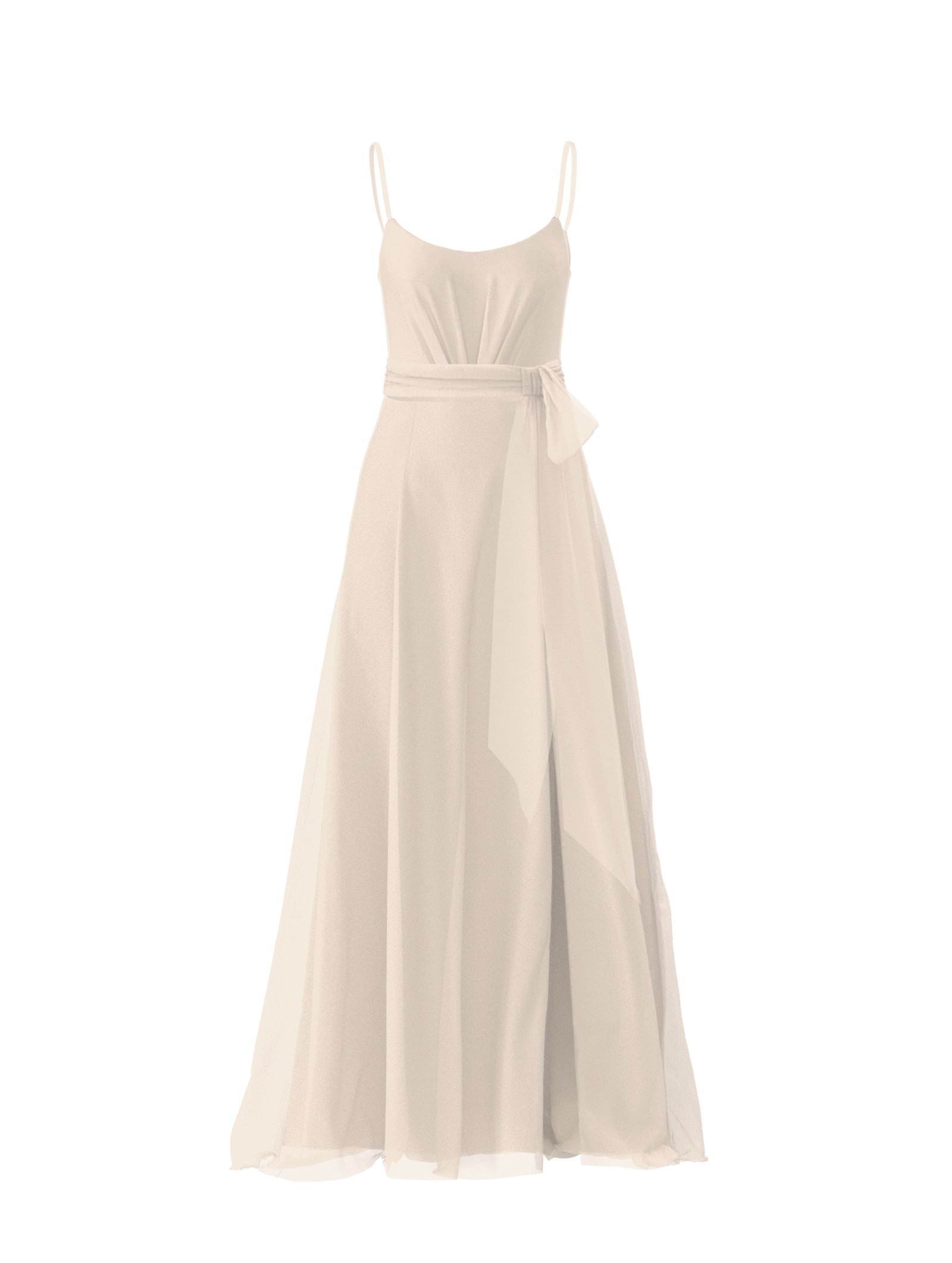 Elegant Cream Bodice (Campbell) & Skirt (Arabella) Set with Sash Belt - Perfect for Weddings, Prom, and Formal Events