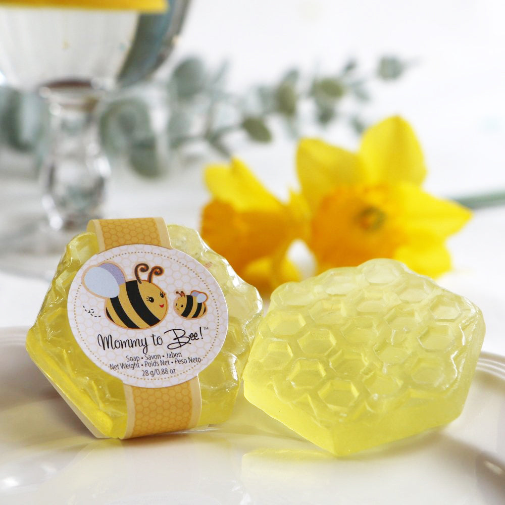 Mommy To Bee Honey Scented Honeycomb Soap - Natural Handmade Gifts (Set of 4) | Perfect for Mother's Day, Baby Shower & Self-Care Gifts