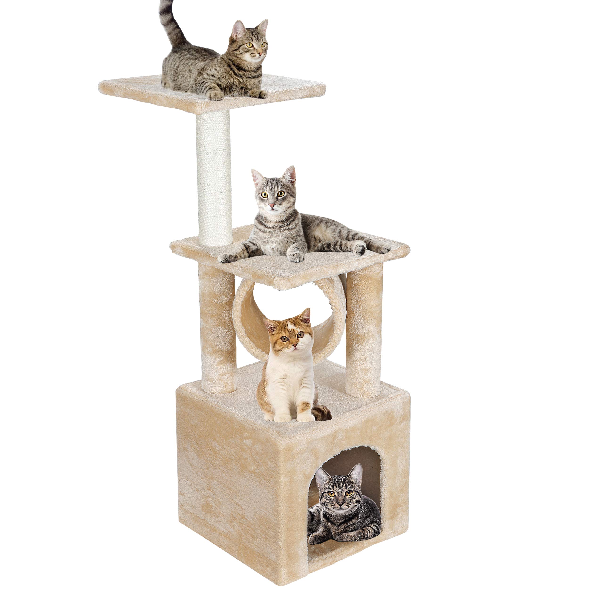 Nova Microdermabrasion Cat Tree for Indoor Cats - 36 Inch Tall Cat Tower with Scratching Posts & Ultra Soft Plush Covering - Durable Cat Condo Furniture for Kittens & Adult Cats - Perfect for Play, Rest & Climbing in Home or Office