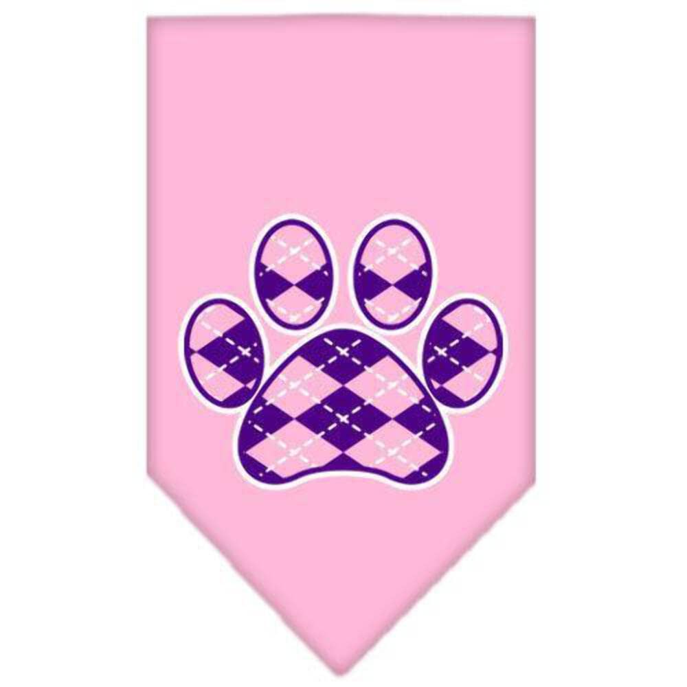 Purple Argyle Paw Print Dog Bandana - Emerald Green Small Pet Bandana for Dogs & Cats - Perfect for Pet Parties, Holidays & Photo Shoots