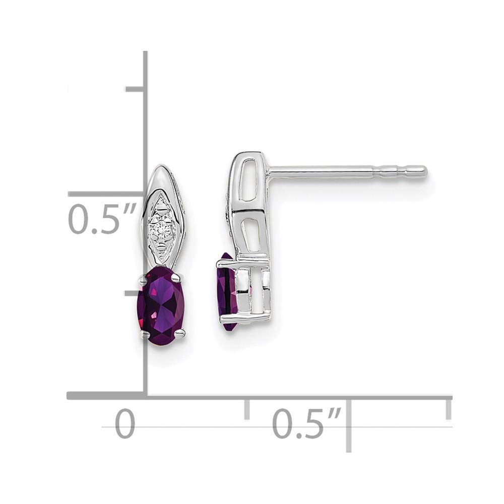 14K White Gold Amethyst and Diamond Stud Earrings for Women - Elegant Fine Jewelry Gift for Her - Perfect for Weddings, Anniversaries & Special Occasions