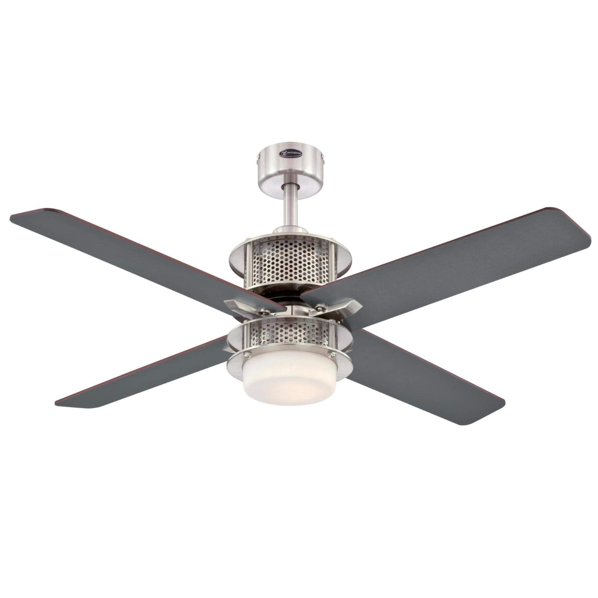 Westinghouse 7221100 48-Inch Brushed Nickel Indoor Ceiling Fan with Light Kit and Remote Control - Perfect for Living Room, Bedroom, and Office Spaces