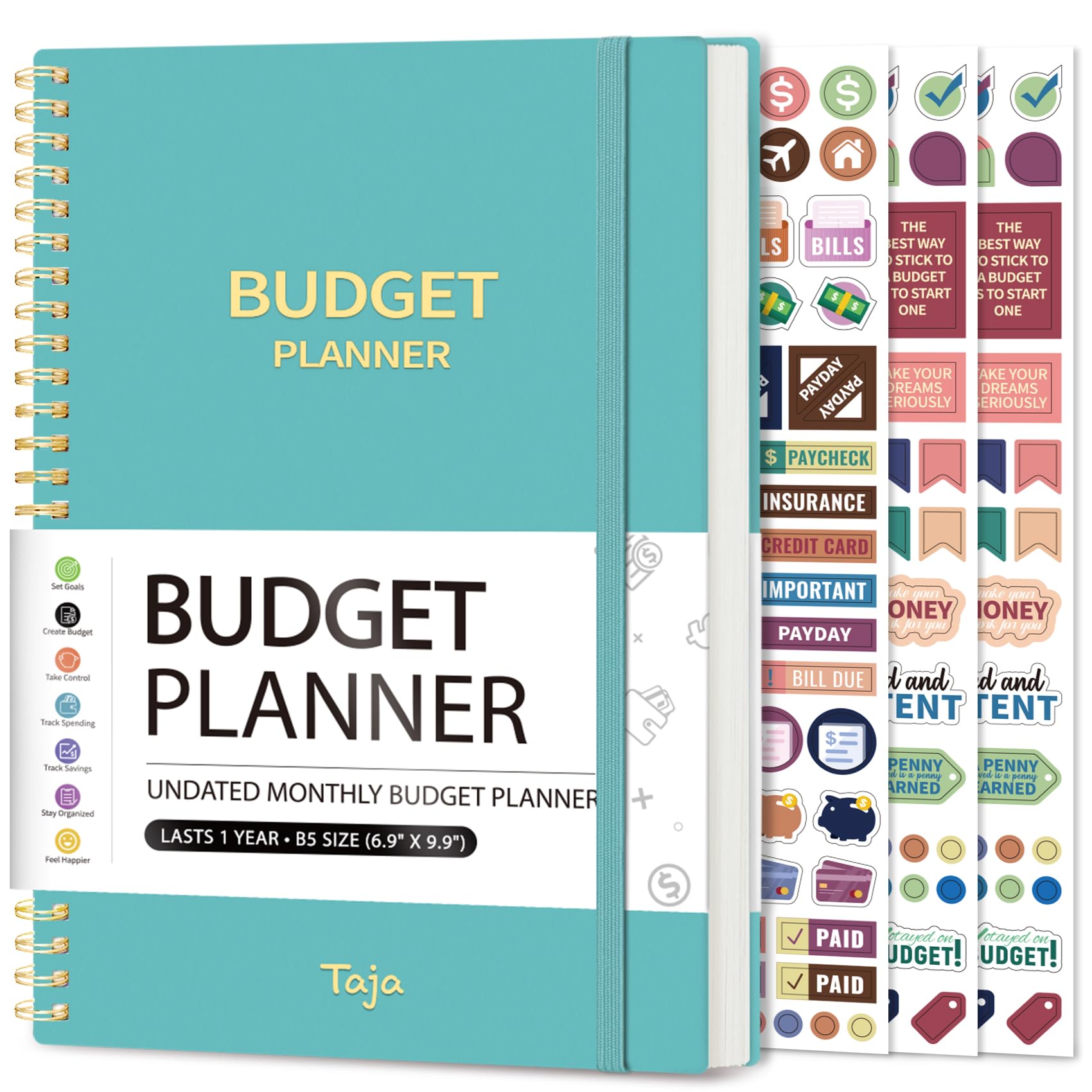 2024-2025 Monthly Budget Planner & Expense Tracker Notebook - Undated Financial Organizer for Money Management, Bill Tracking & Savings Goals | Personal Finance Journal for Home, Office & Travel (Blue)