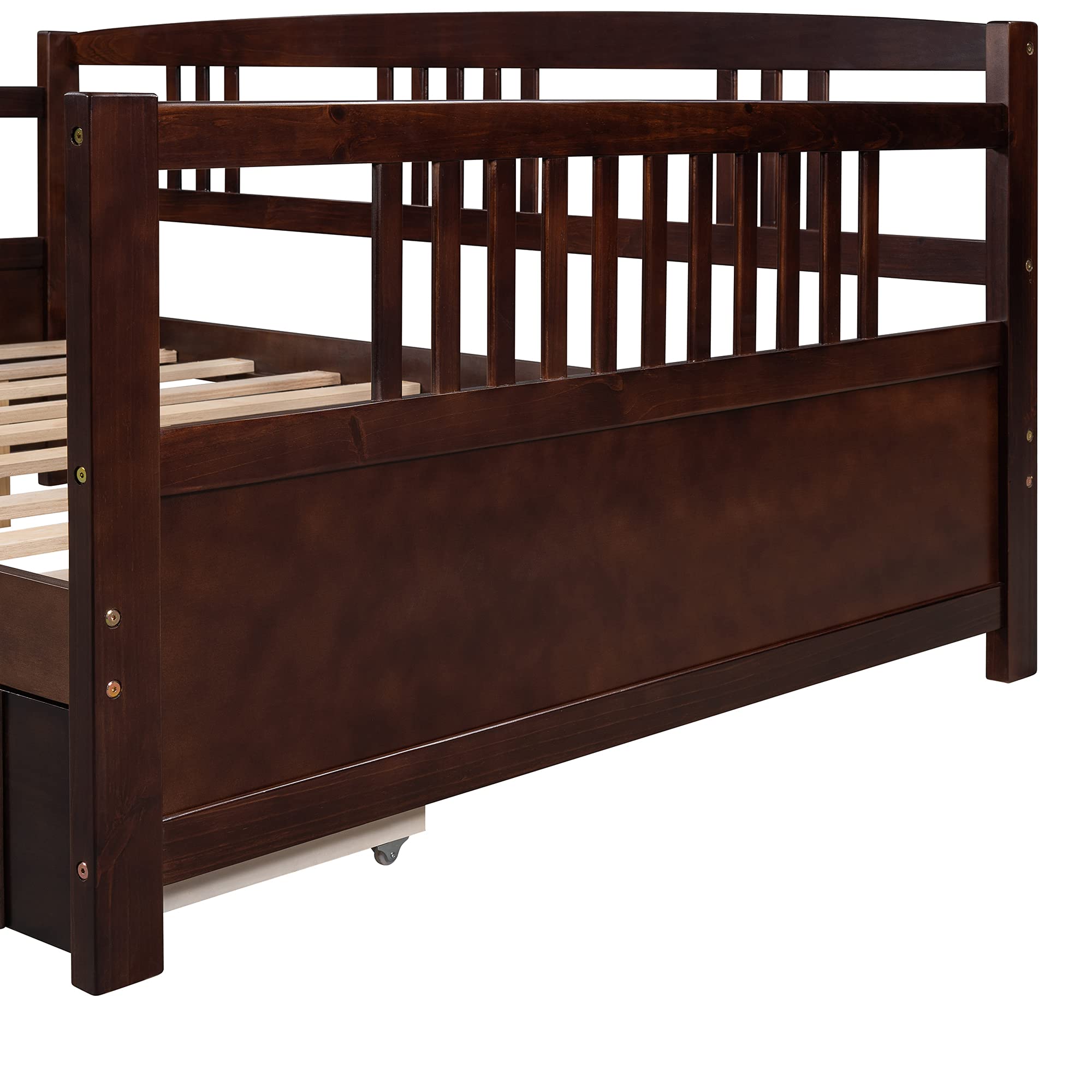 Merax Solid Wood Daybed Frame - Sturdy Dual Use Sofa Bed for Living Room & Bedroom, No Box Spring Needed - Perfect for Guest Rooms, Small Spaces & Lounging