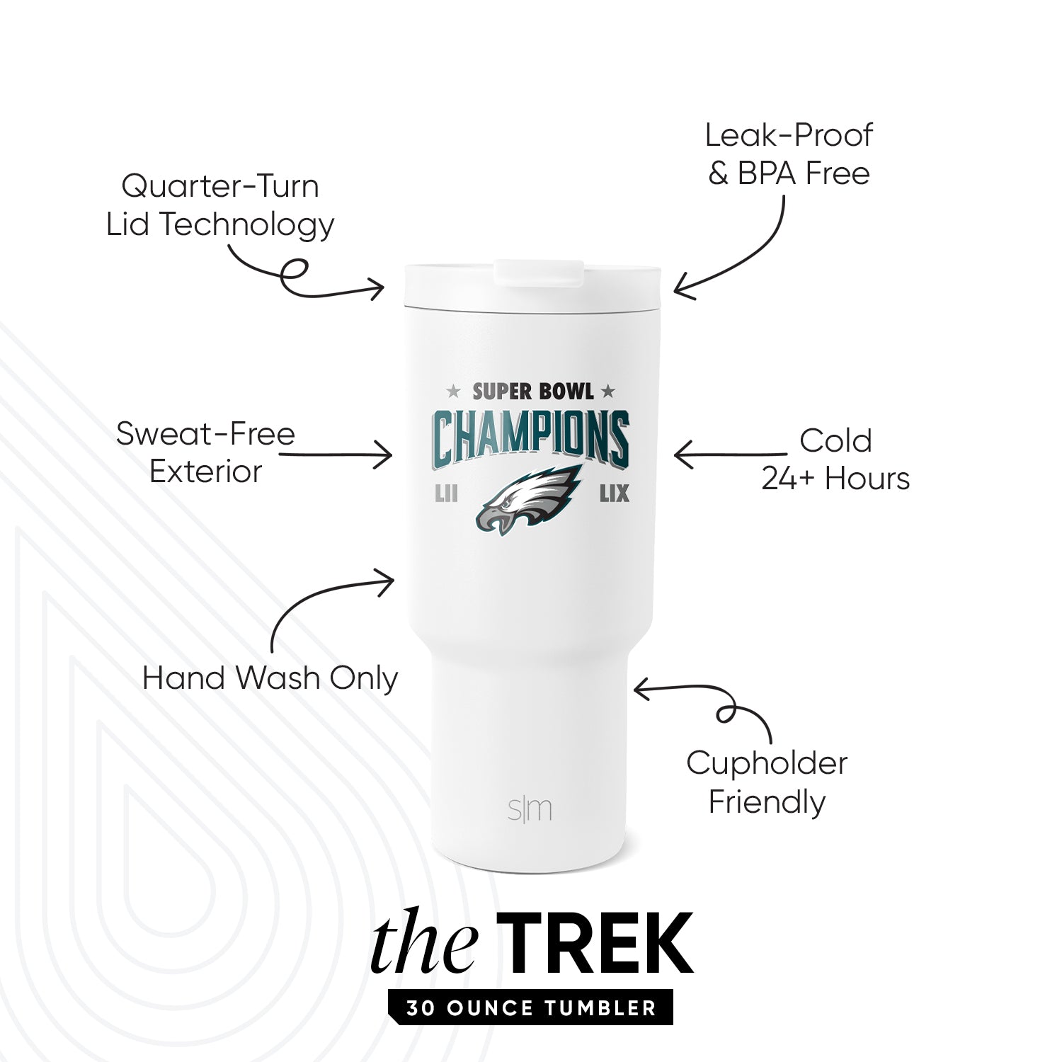 NFL Trek Tumbler 20oz Stainless Steel Insulated Water Bottle with Lid - Leakproof Travel Mug for Coffee & Cold Drinks - Perfect for Football Games, Camping & Outdoor Activities