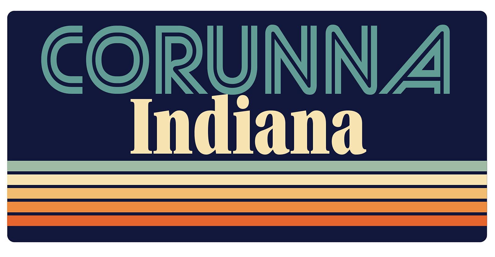 Corunna Indiana 5 x 2.5-Inch Retro Fridge Magnet - Vintage Souvenir & Decorative Kitchen Accessory for Refrigerators, Lockers & Office Use