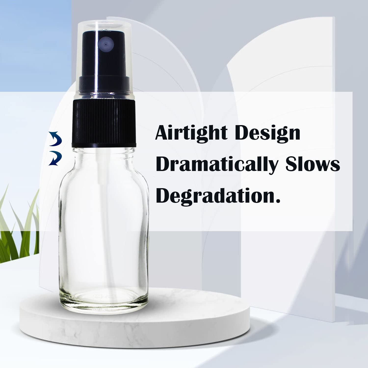 Refillable 15ml Clear Glass Fine Mist Spray Bottle with Pump for DIY Perfume, Essential Oils, Aromatherapy Blends & Beauty Products - Perfect for Travel, Home Spa & Skincare Routine (Pack of 3)