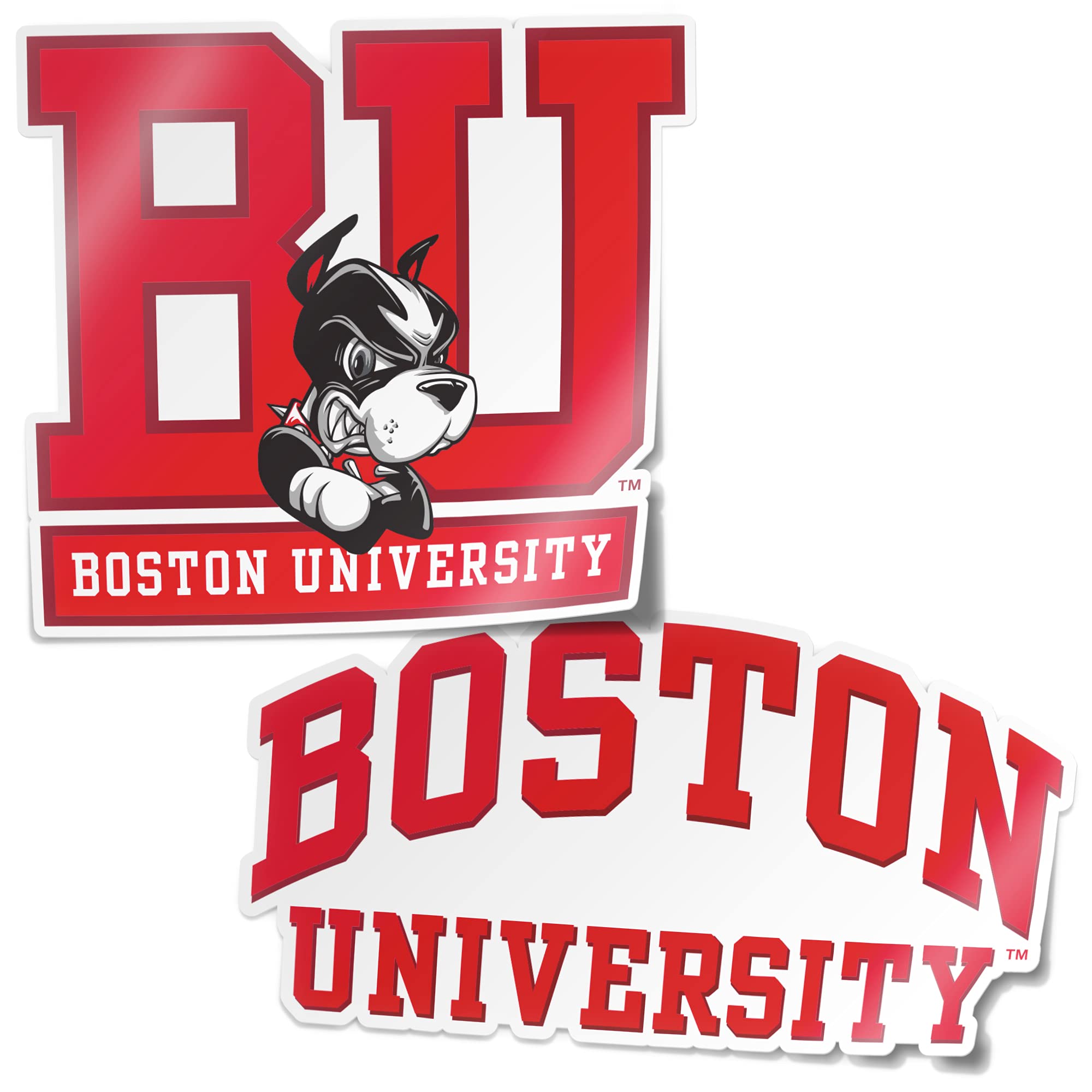 Boston University Terriers Vinyl Decals - 4 Inch Set V1 | Desert Cactus Design | Waterproof Stickers for Laptop, Water Bottle, Car & Scrapbooking | Perfect for BU Students & Alumni School Spirit
