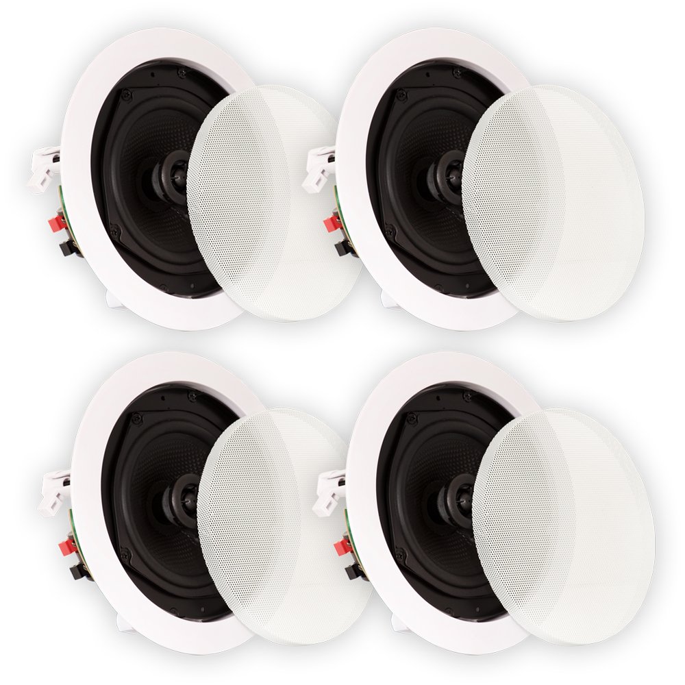Premium Theater Solutions TS50C In-Ceiling Speakers - 2 Pair Pack for Immersive Surround Sound & Home Theater Systems | Perfect for Living Rooms, Bedrooms, and Basement Entertainment Spaces